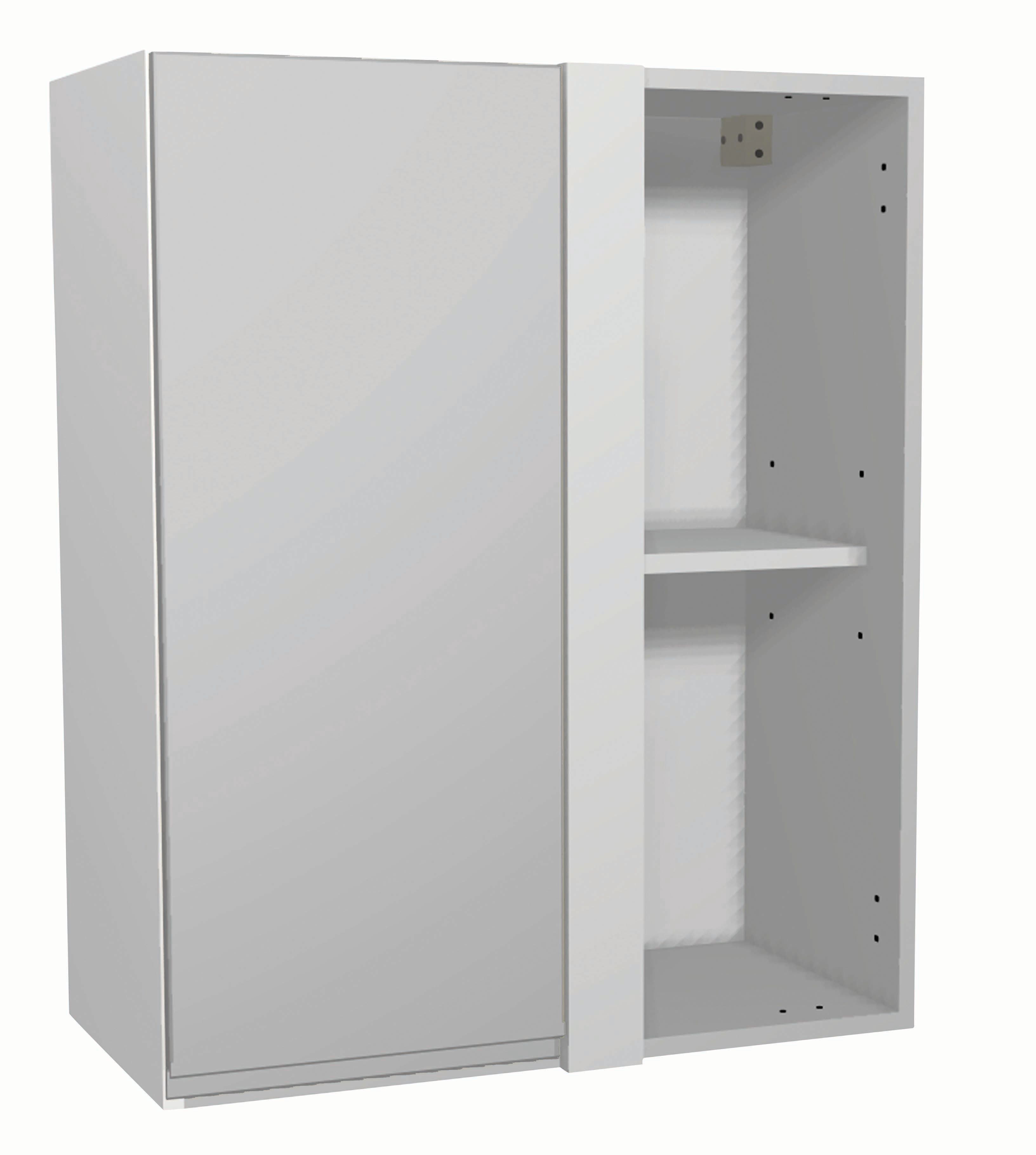 Image of Wickes Madison Grey Gloss Handleless Corner Wall Unit - 600mm