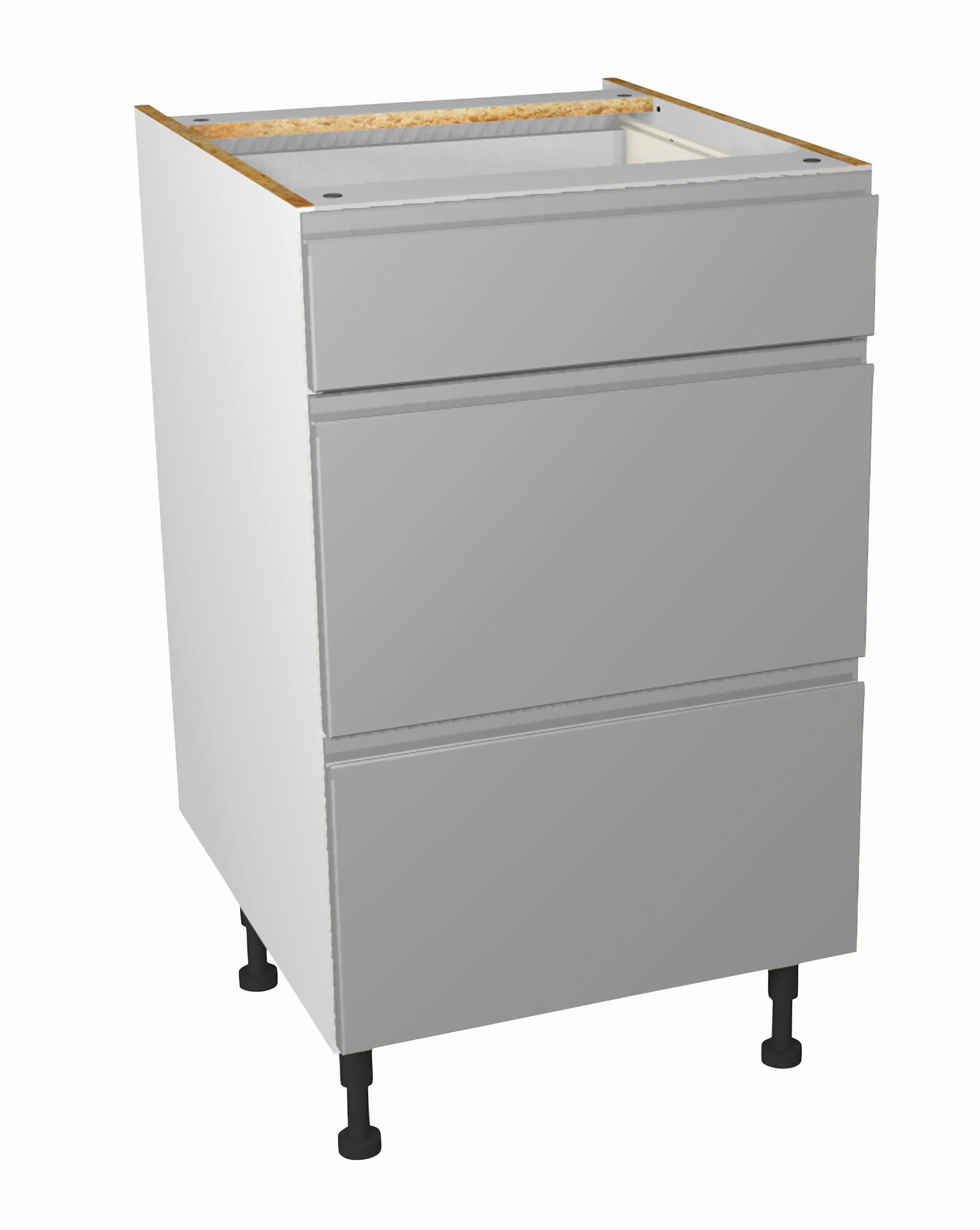 Image of Wickes Madison Grey Gloss Handleless Drawer Unit - 500mm