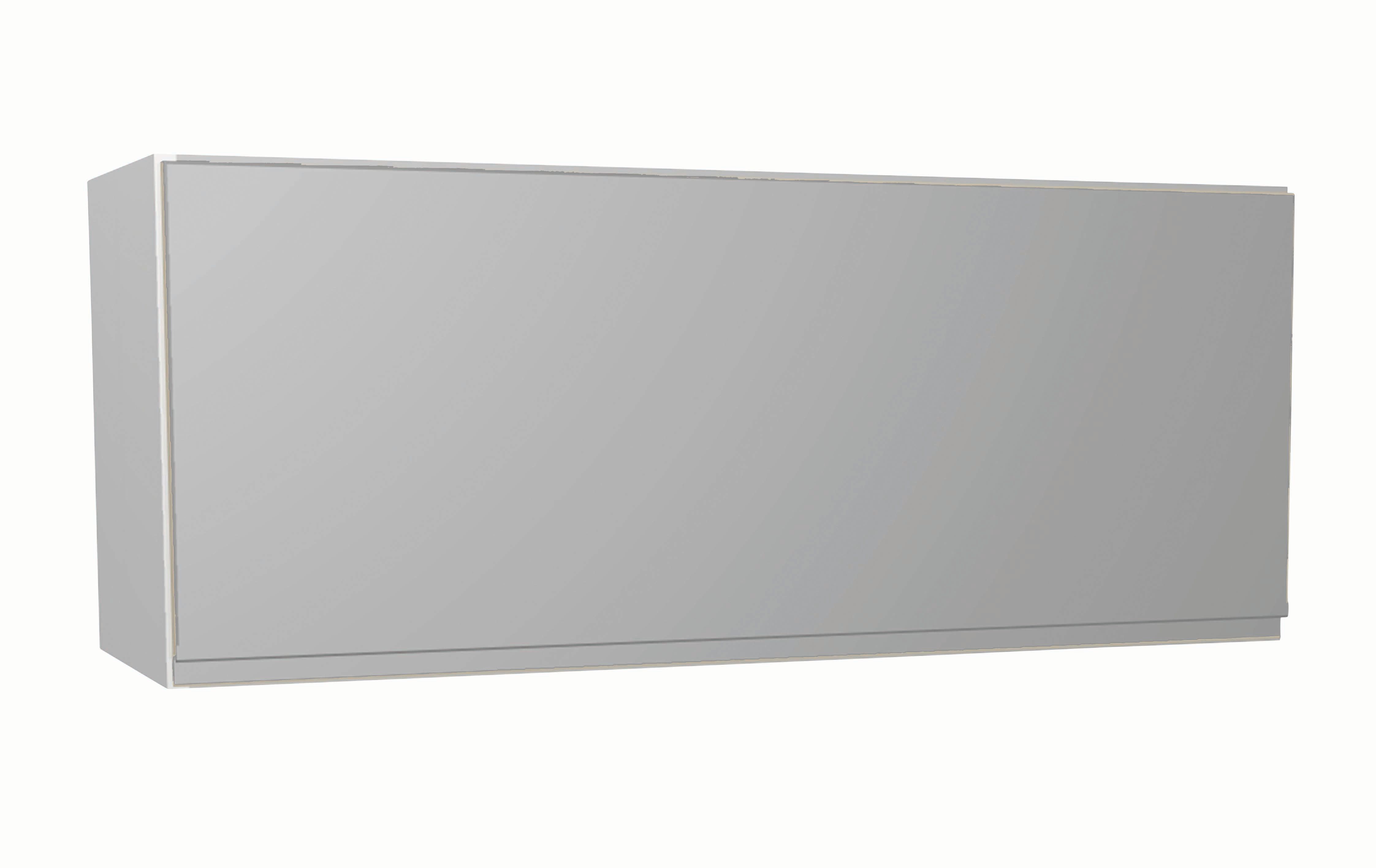 Image of Wickes Madison Grey Gloss Handleless Narrow Wall Unit - 900mm