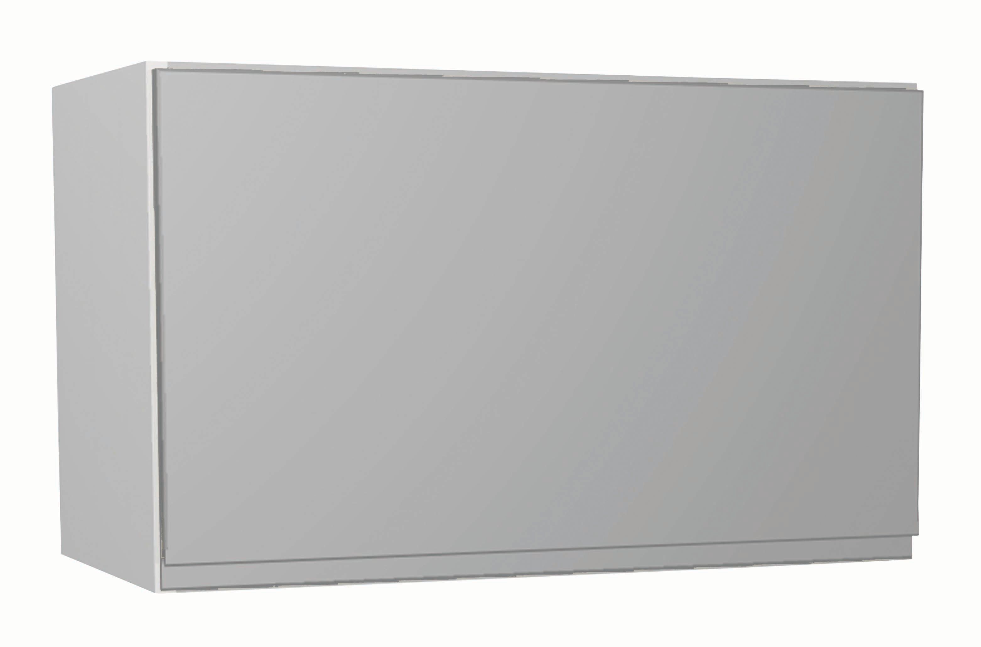Image of Wickes Madison Grey Gloss Handleless Narrow Wall Unit - 600mm