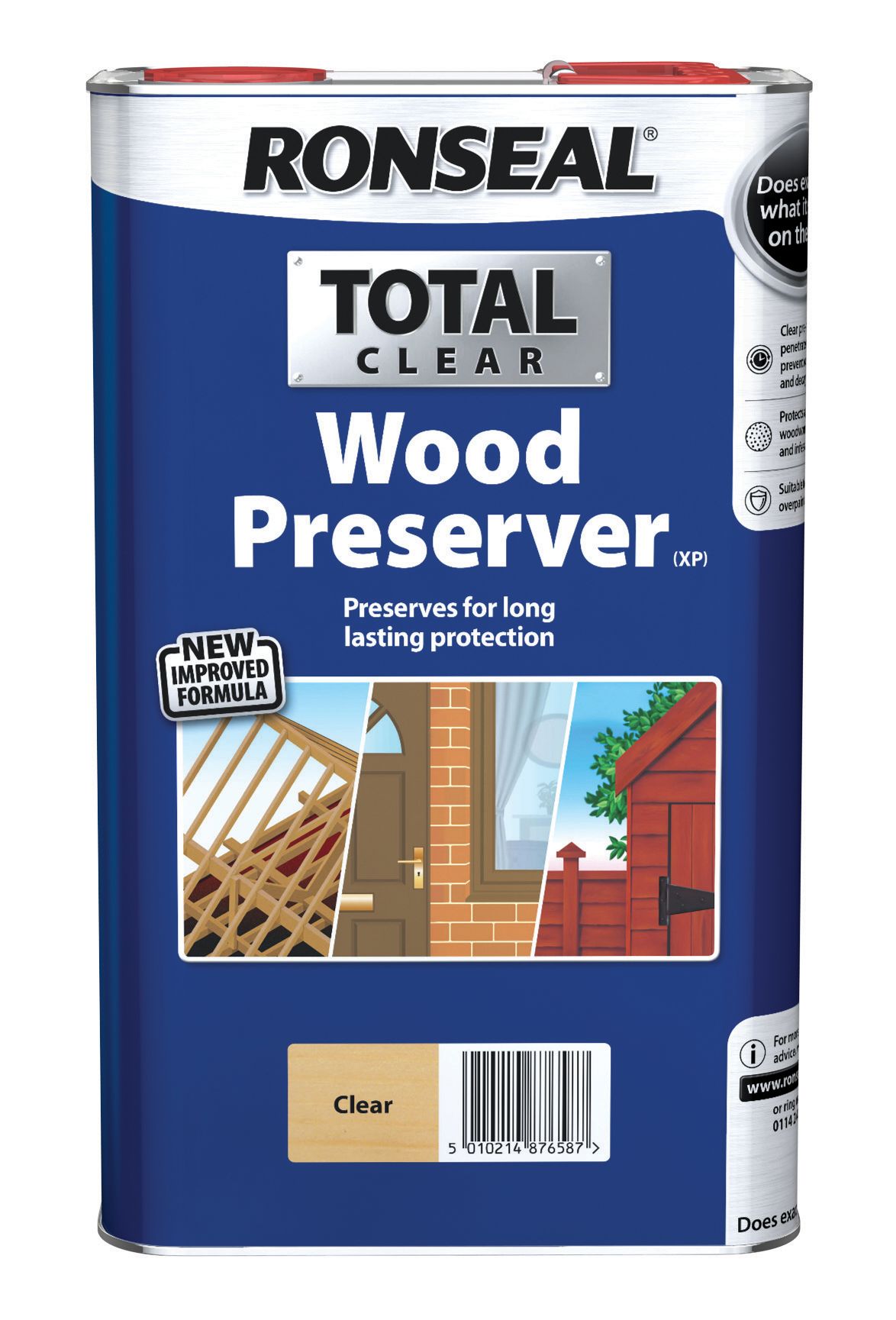 Image of Ronseal Total Wood Preserver Clear 5L