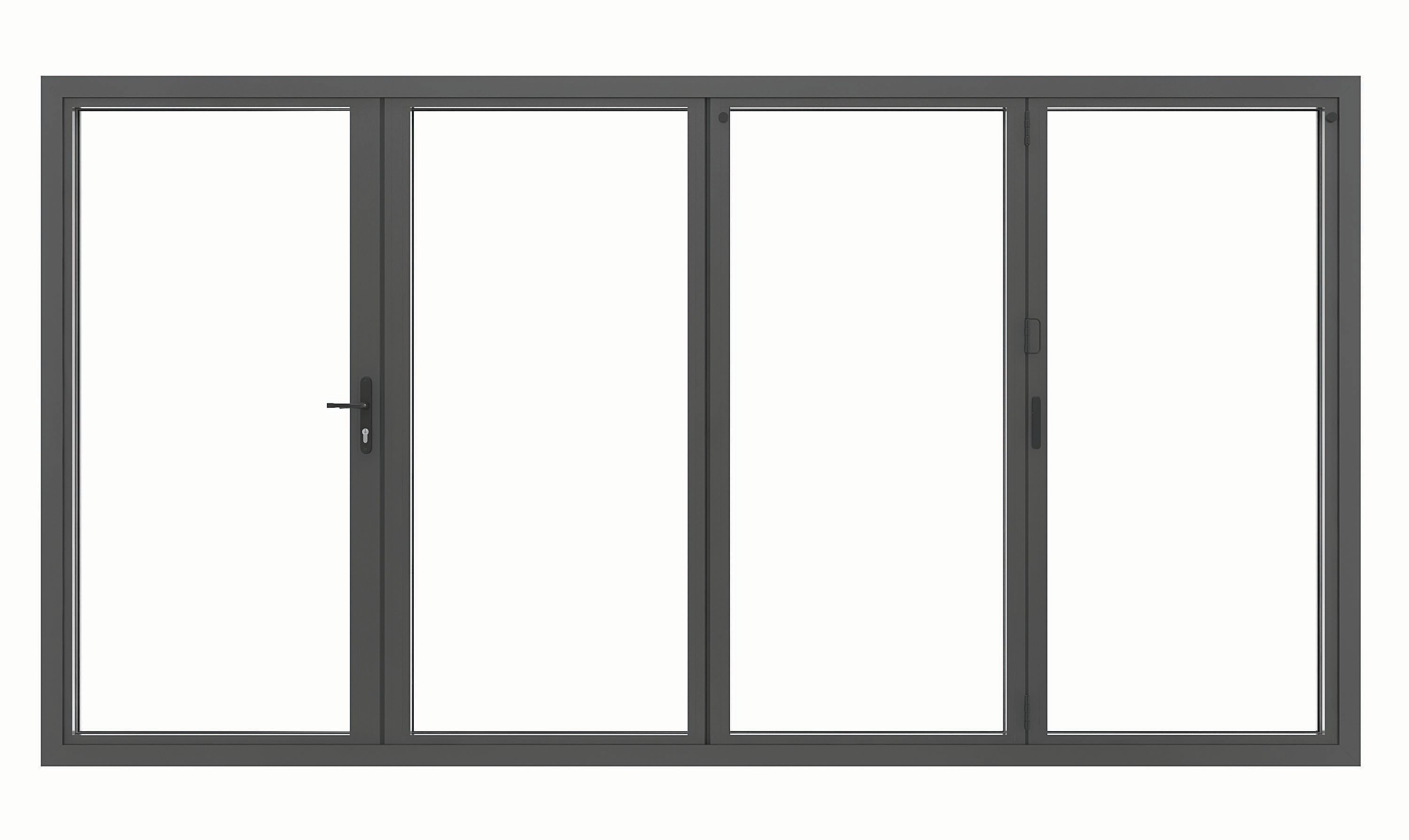 Image of JCI Aluminium Left Opening Grey Bi-Fold Door - 3590mm