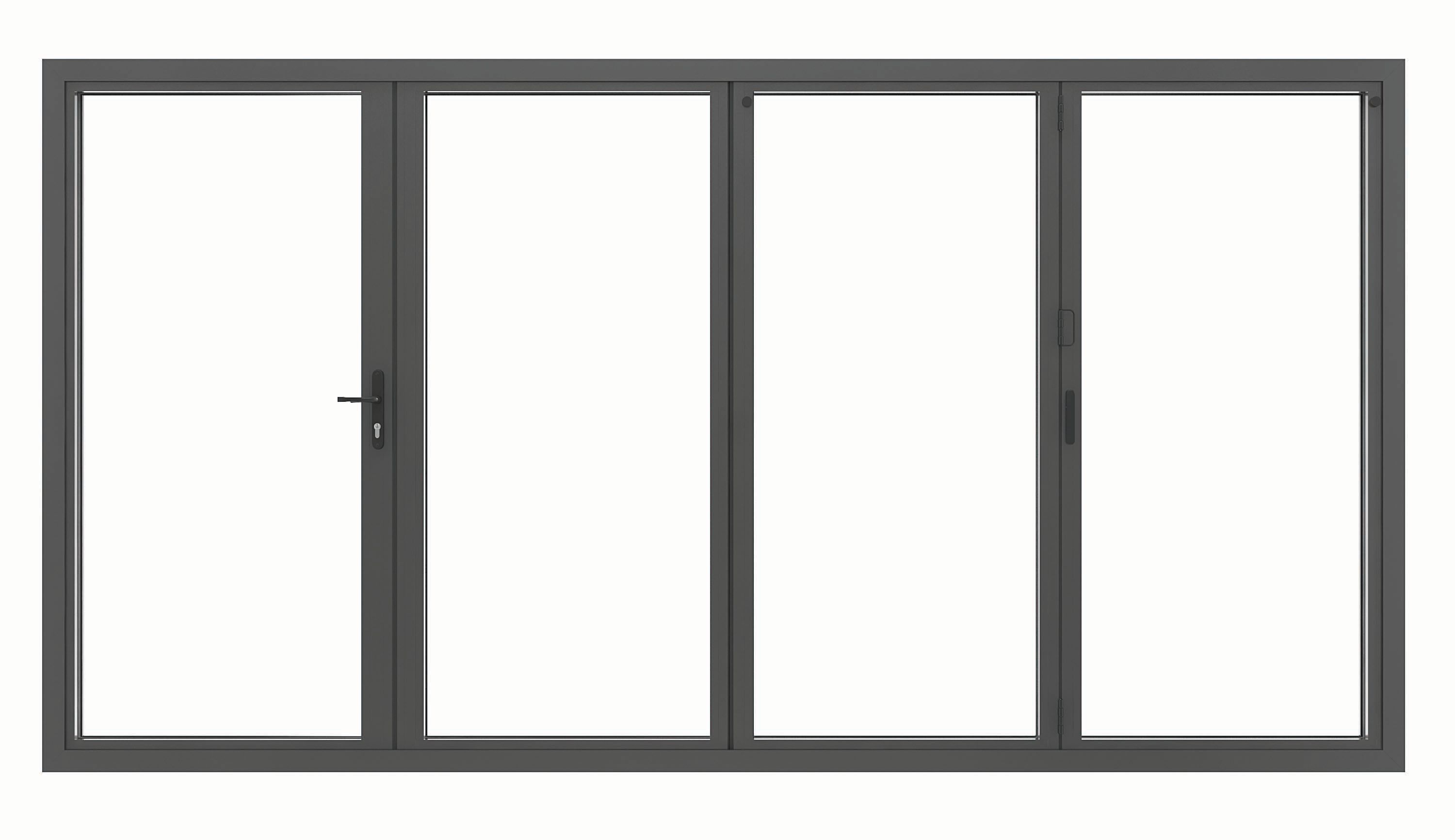 JCI Aluminium Left Opening Grey Bi-Fold Door - 3990mm