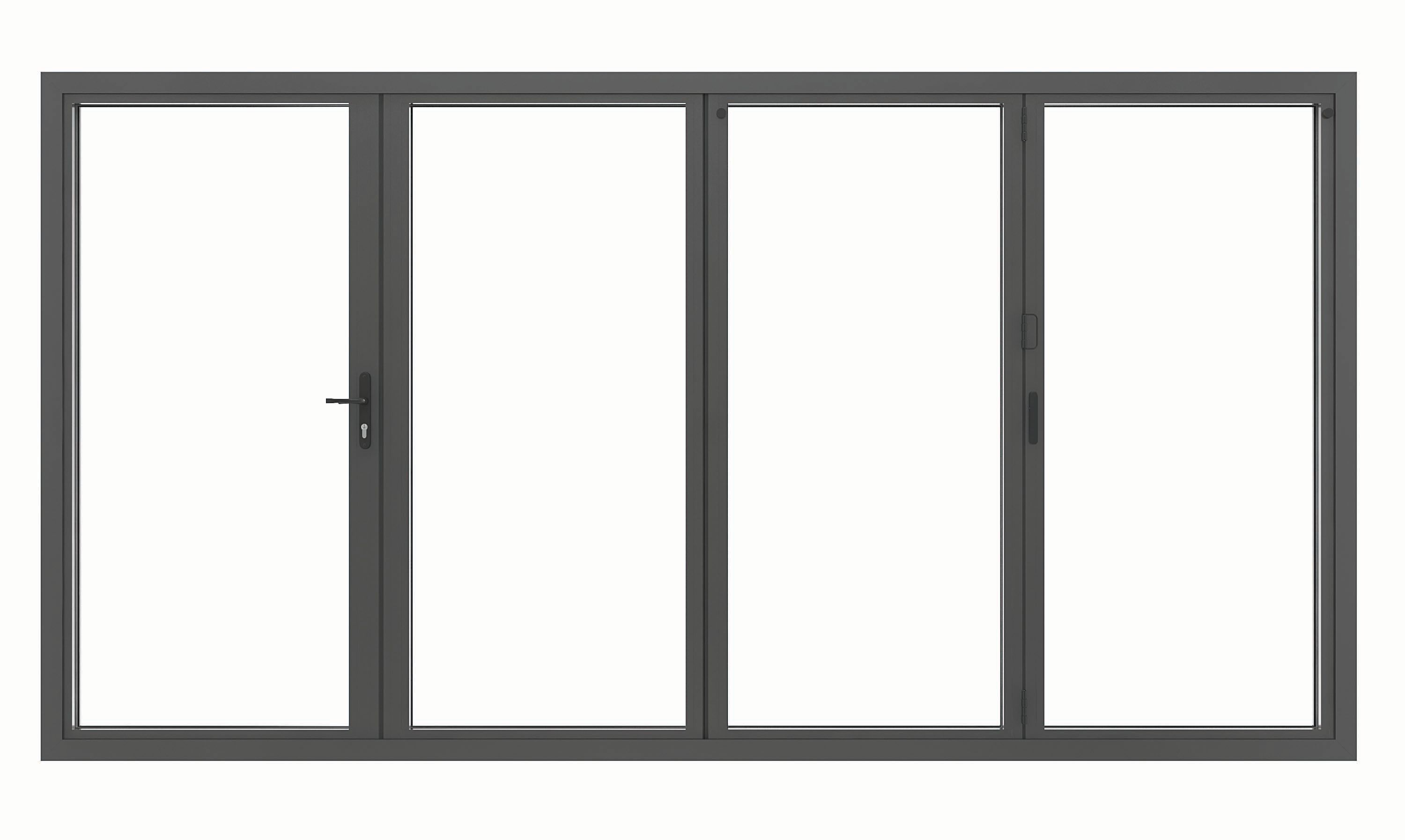 JCI Aluminium Right Opening Grey Bi-Fold Door - 3990mm
