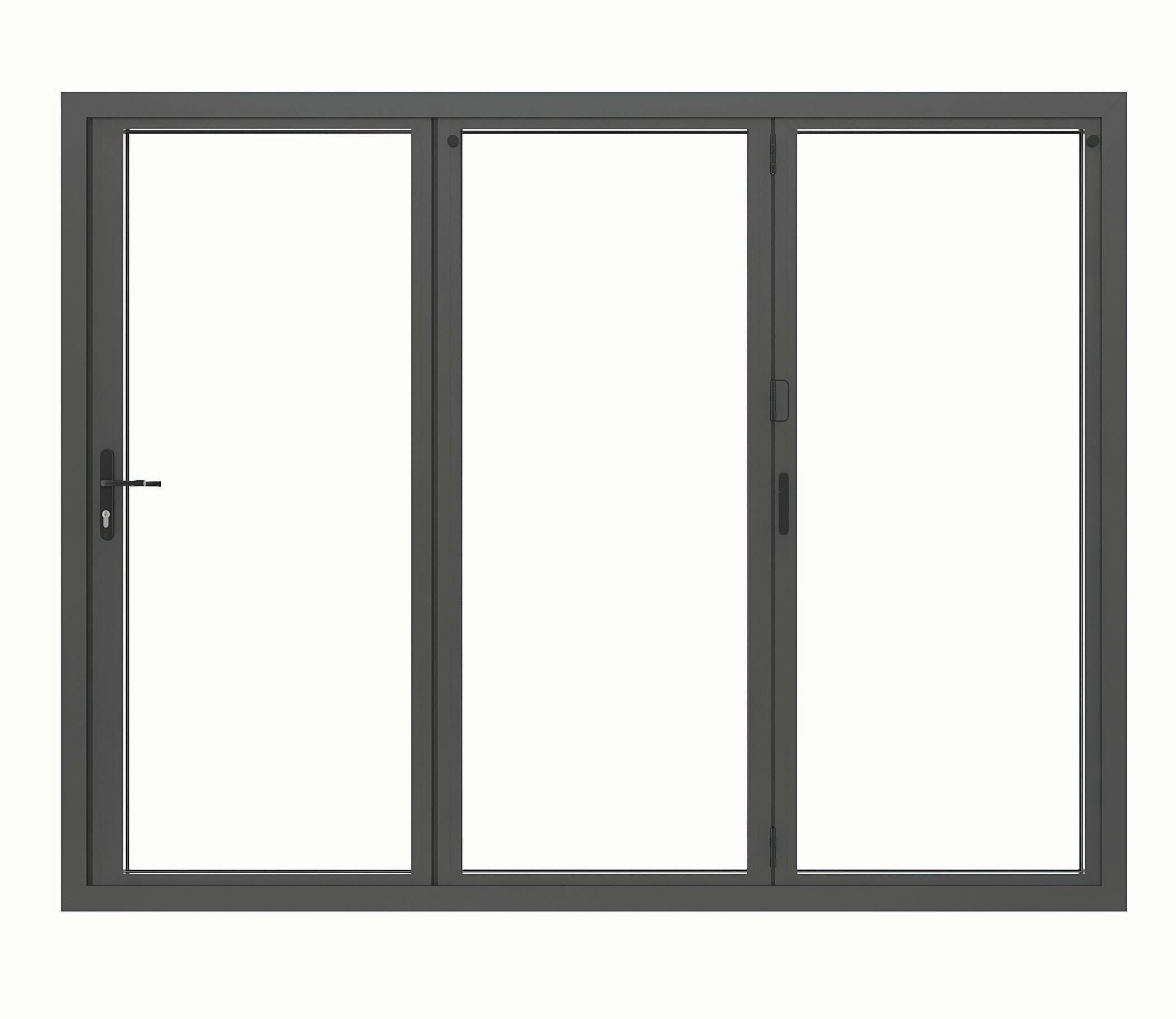 JCI Aluminium Left Opening Grey Bi-Fold Door - 2990mm