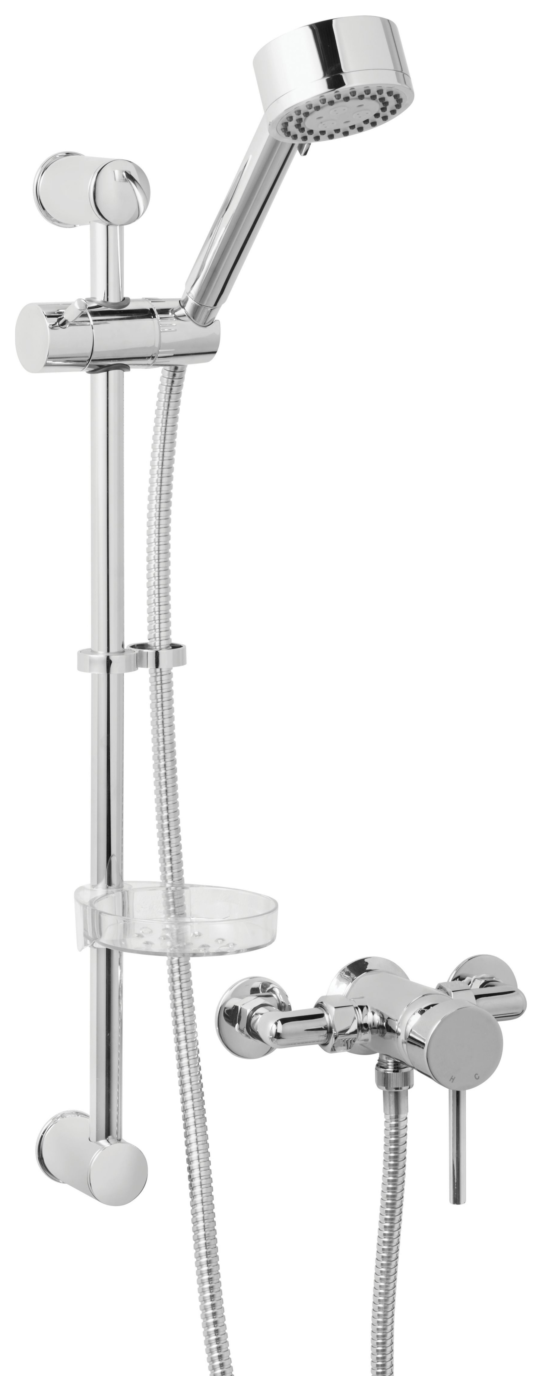 Image of Wickes Origin Manual Mixer Shower Kit - Chrome