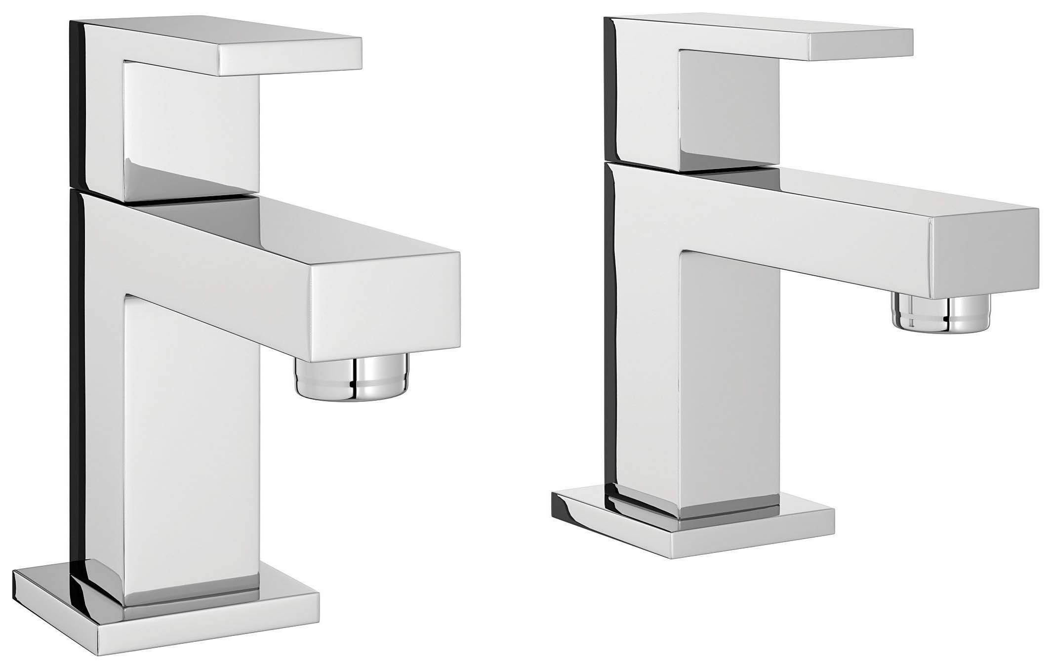 Image of Wickes Kubic Chrome Basin Taps