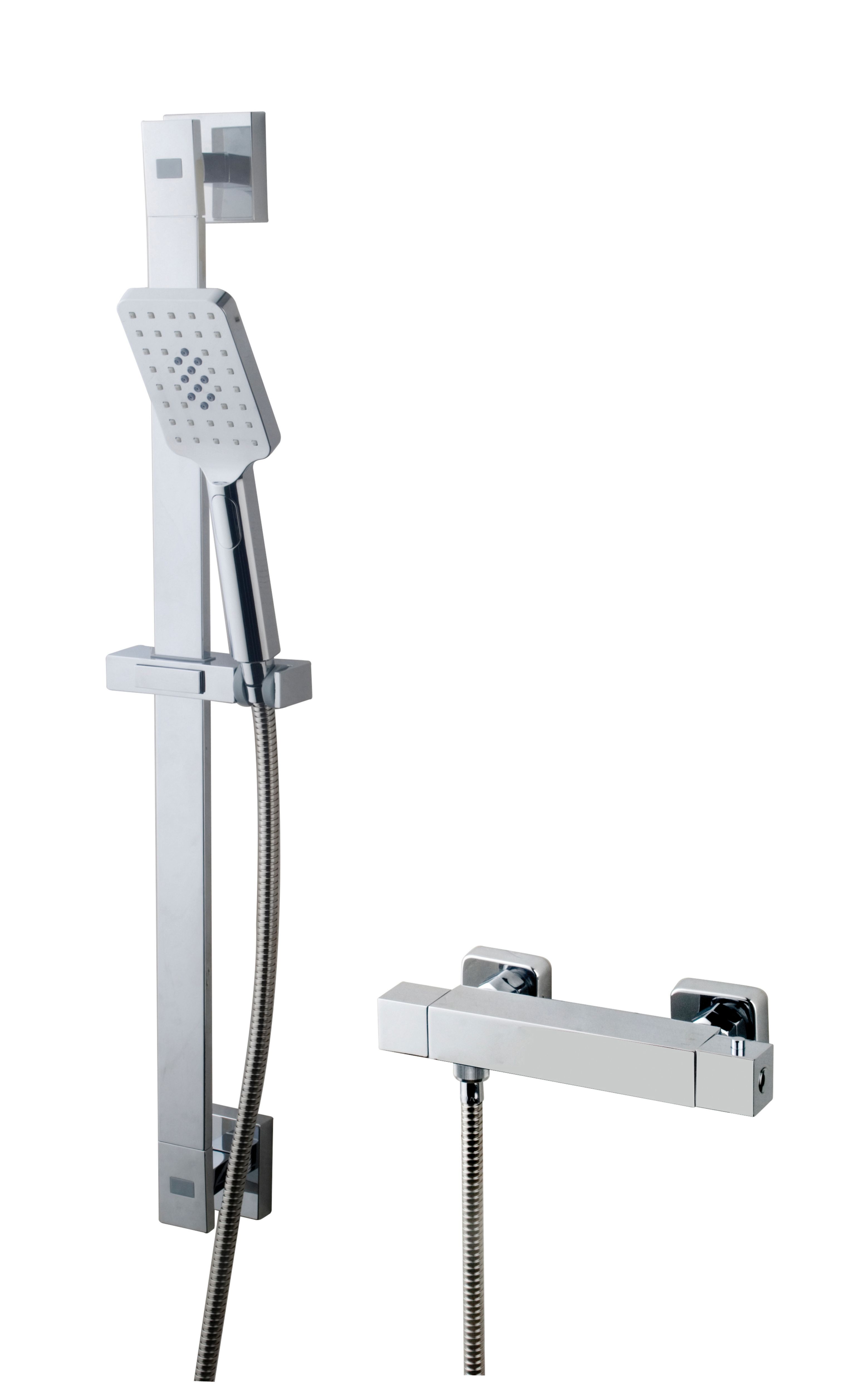 Image of Wickes Malvern Thermostatic Mixer Shower Kit - Chrome