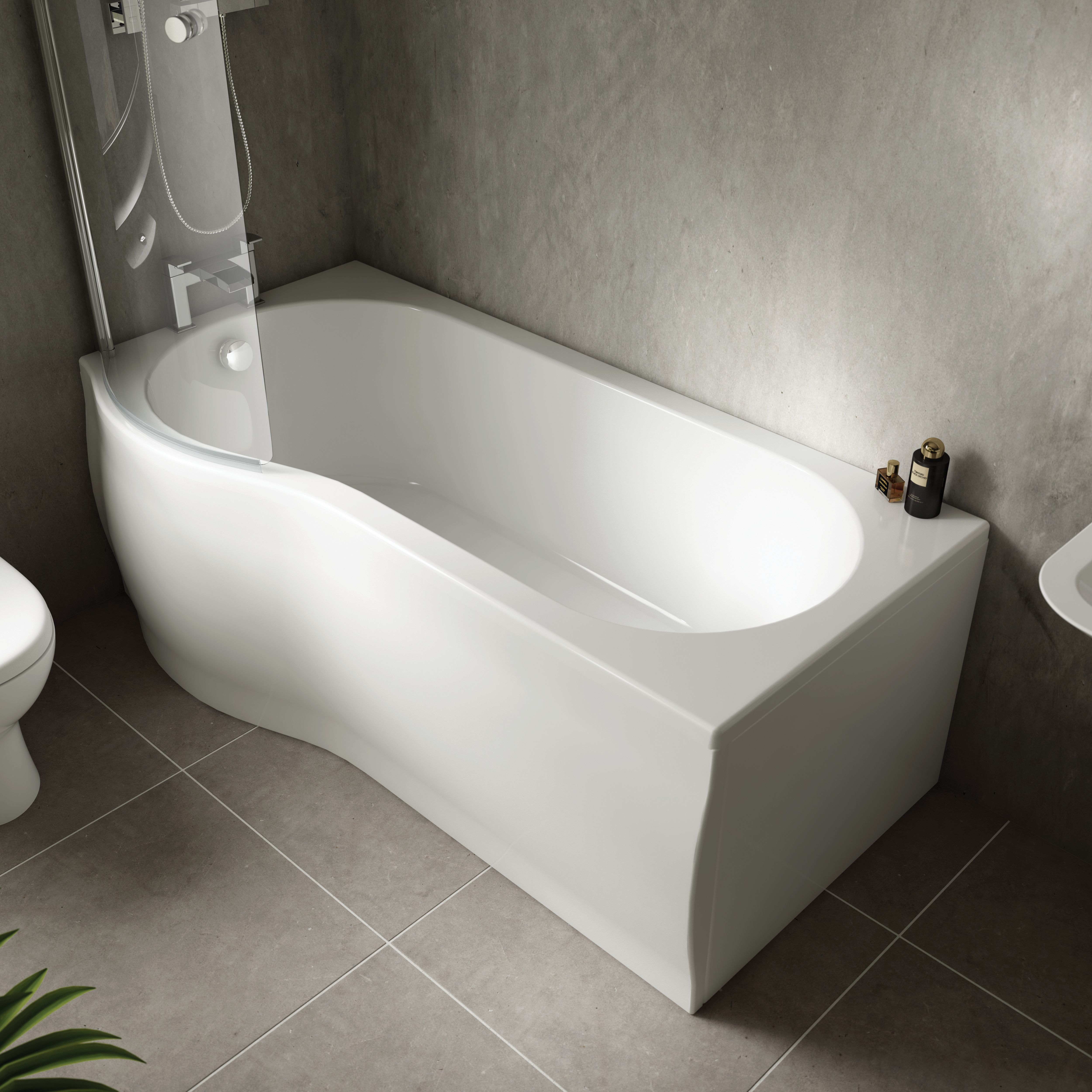 Image of Wickes Valsina P-Shaped Front Bath Panel - 1500 x 510mm
