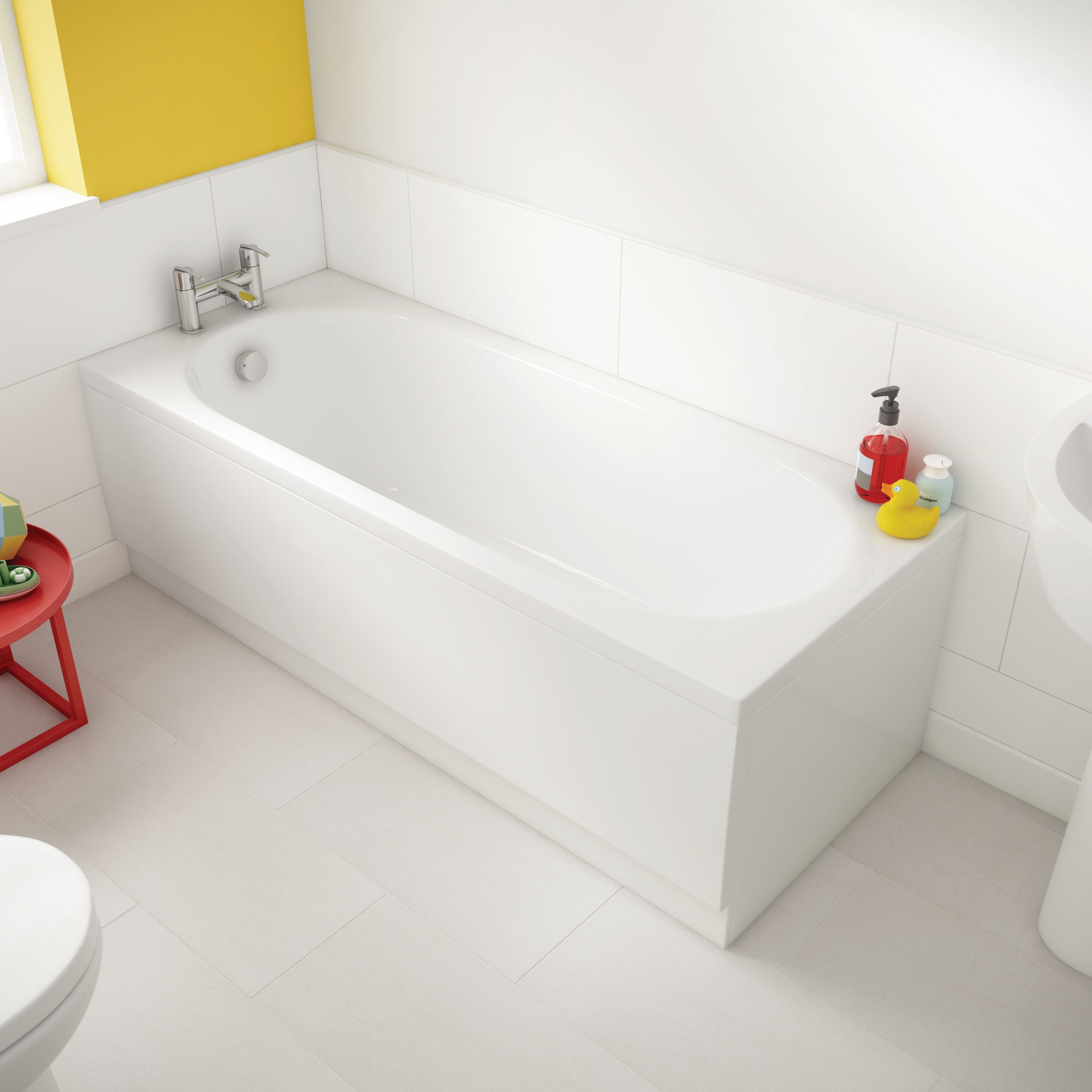 Image of Wickes Luxury Reinforced White End Bath Panel - 800mm