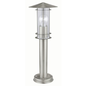 Eglo Lisio Outdoor Stainless Steel Single Floor Lamp Post Light - 60W E27