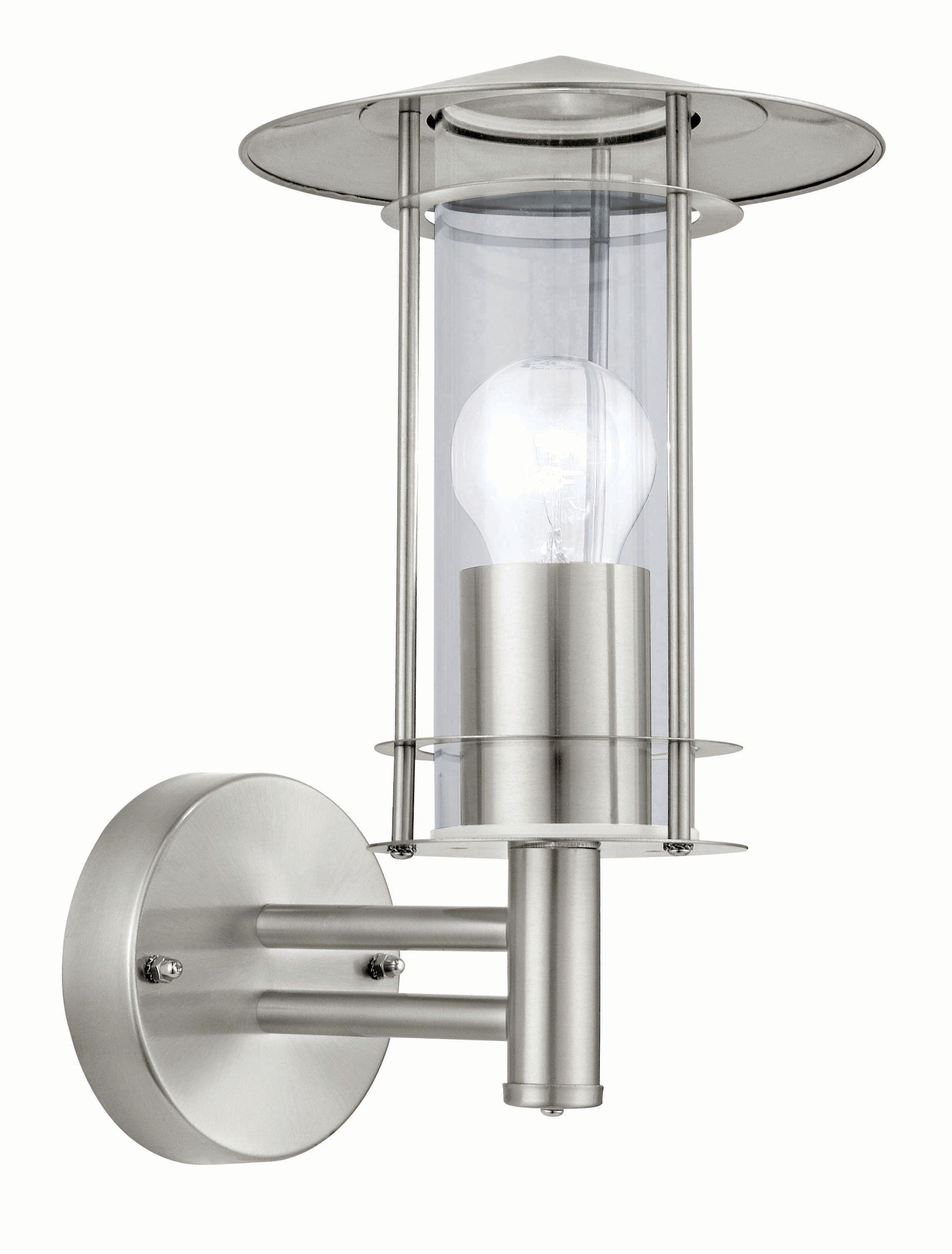 Image of Eglo Lisio Outdoor Stainless Steel Lantern Wall Light - 60W E27