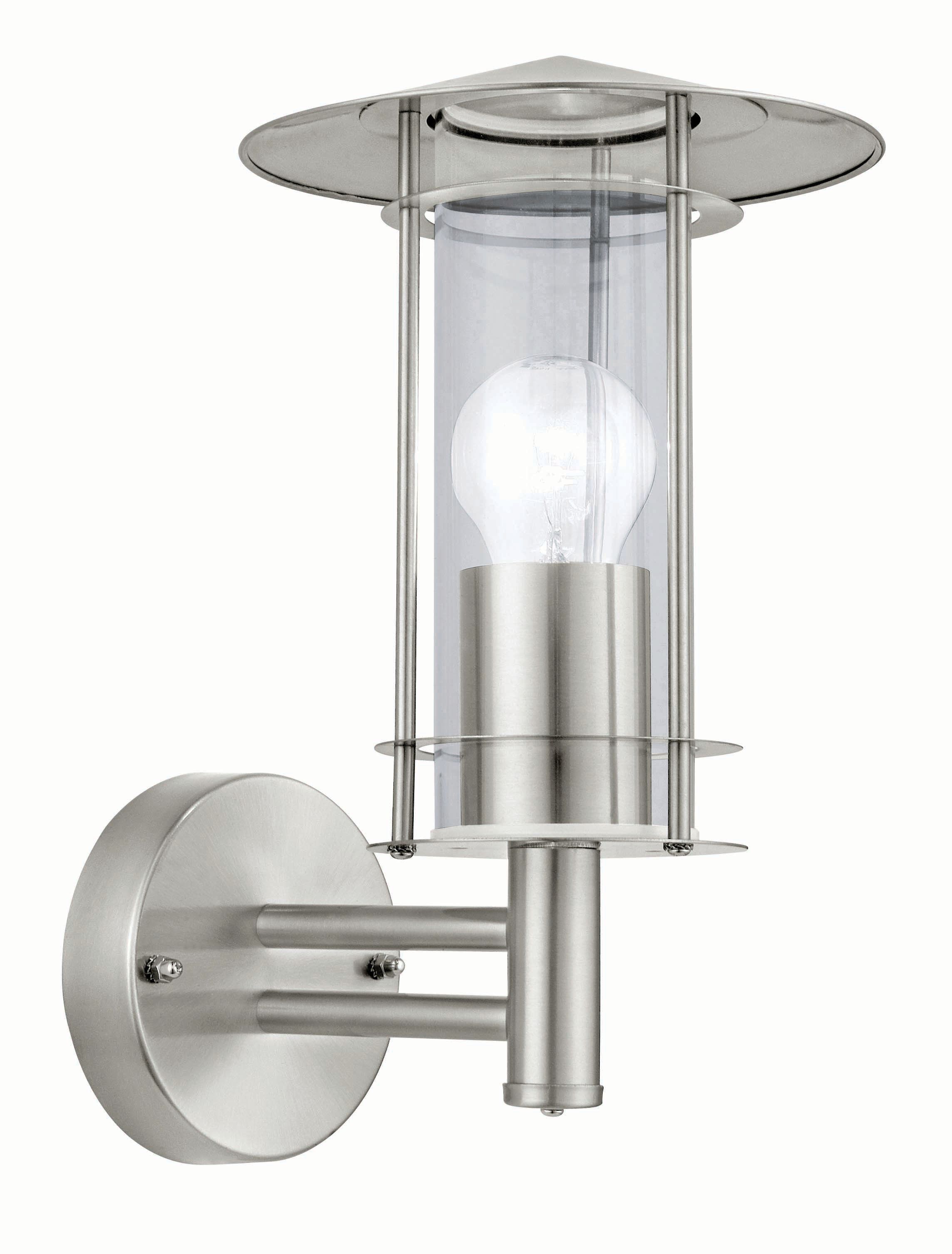 Eglo Lisio Outdoor Stainless Steel Lantern Wall Light - 60W E27