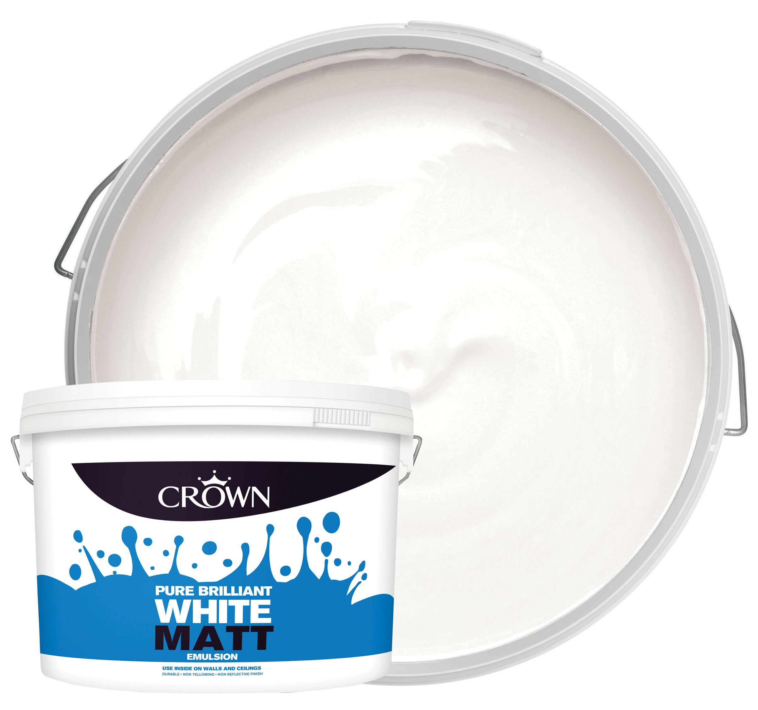 Crown Matt Emulsion Paint - Pure Brilliant White - 10L