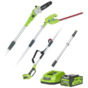 Greenworks Hedge Trimmer & Pole Saw with Battery & Charger