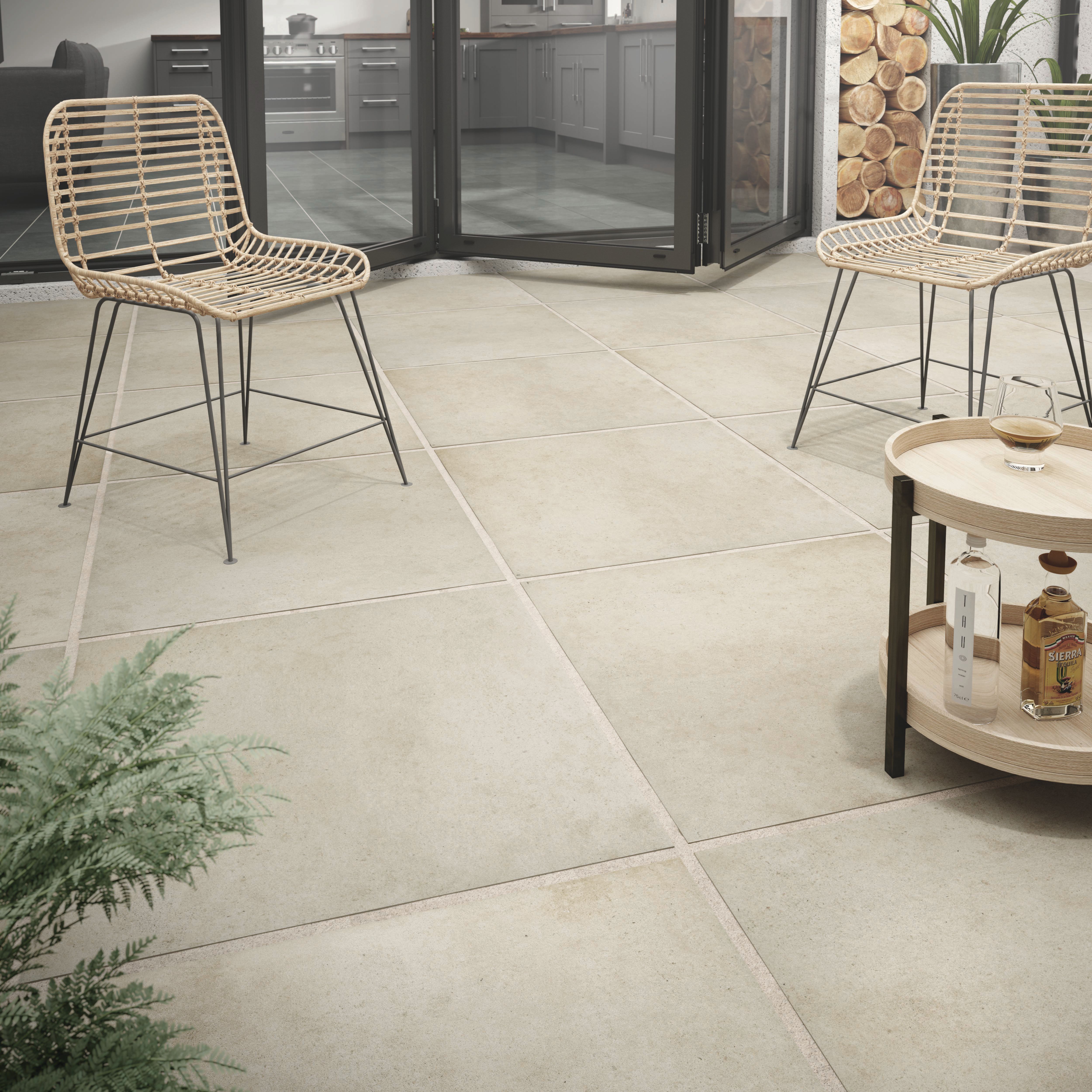Croyde Sand Outdoor Porcelain Paving Tile  610 x 610 x 20mm - Pack of 2