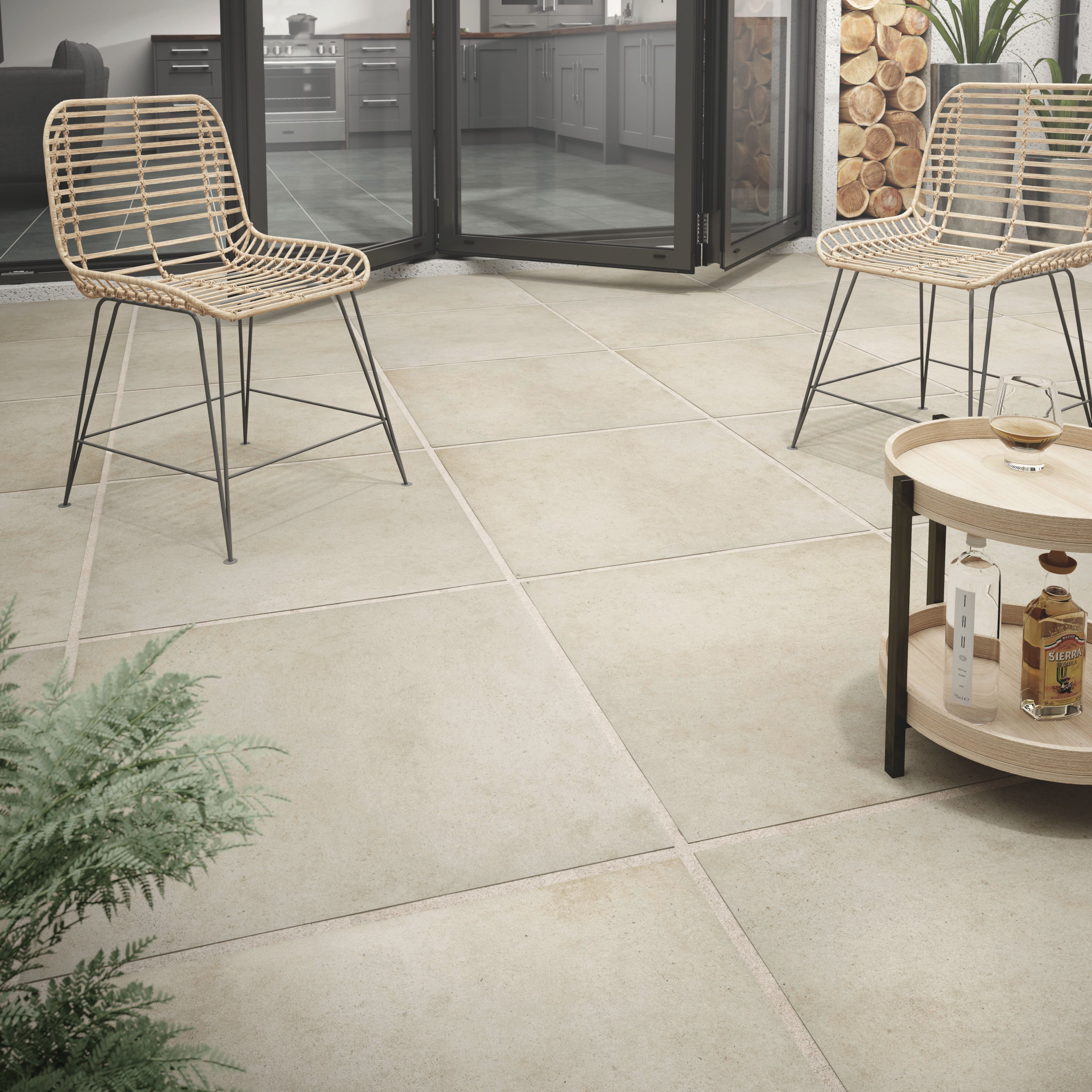 Croyde Sand Outdoor Porcelain Paving Tile - 610 x 610 x 20mm - Pack of 2