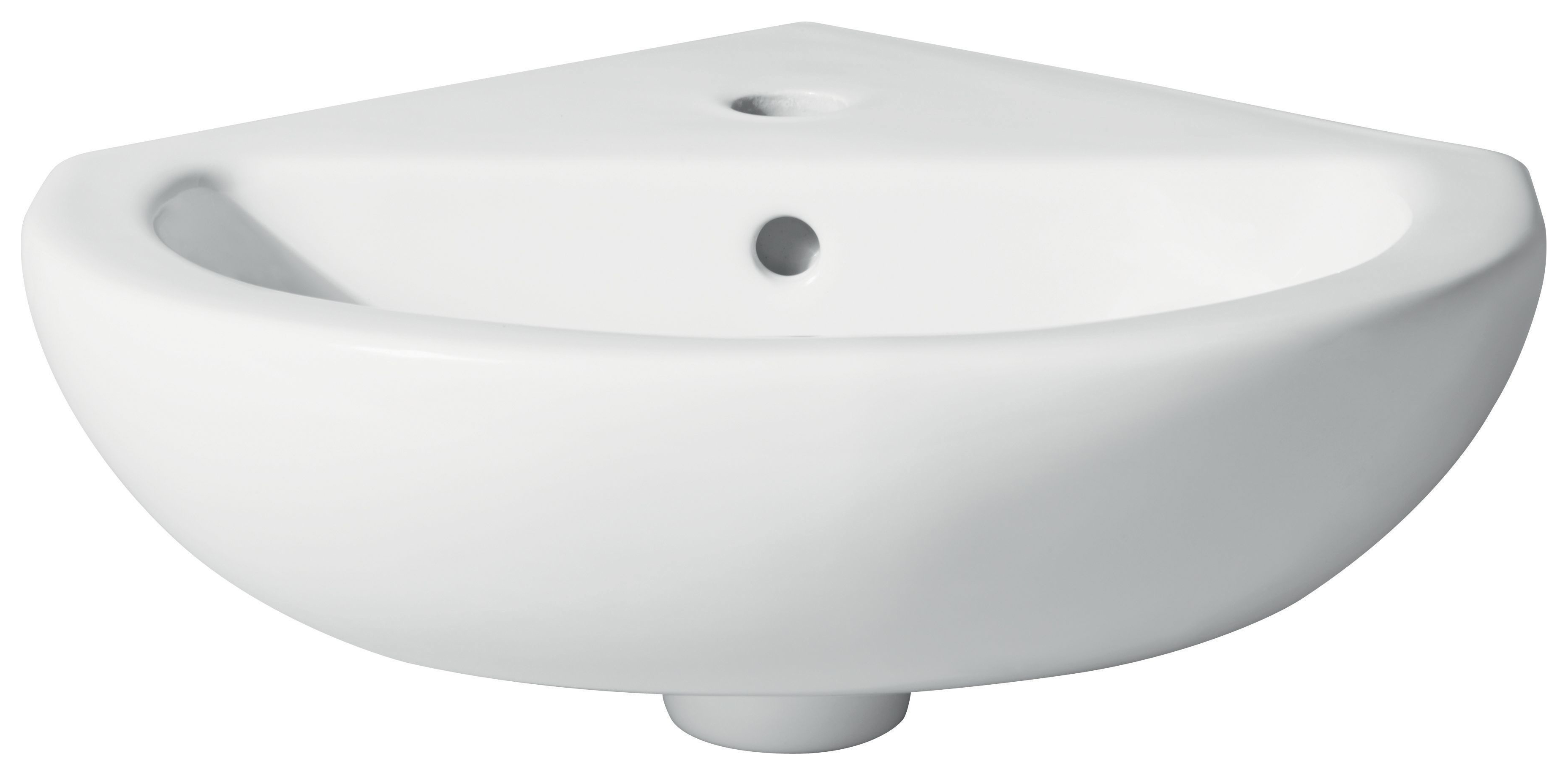 Image of Wickes Newport 1 Tap Hole Corner Basin - 450mm