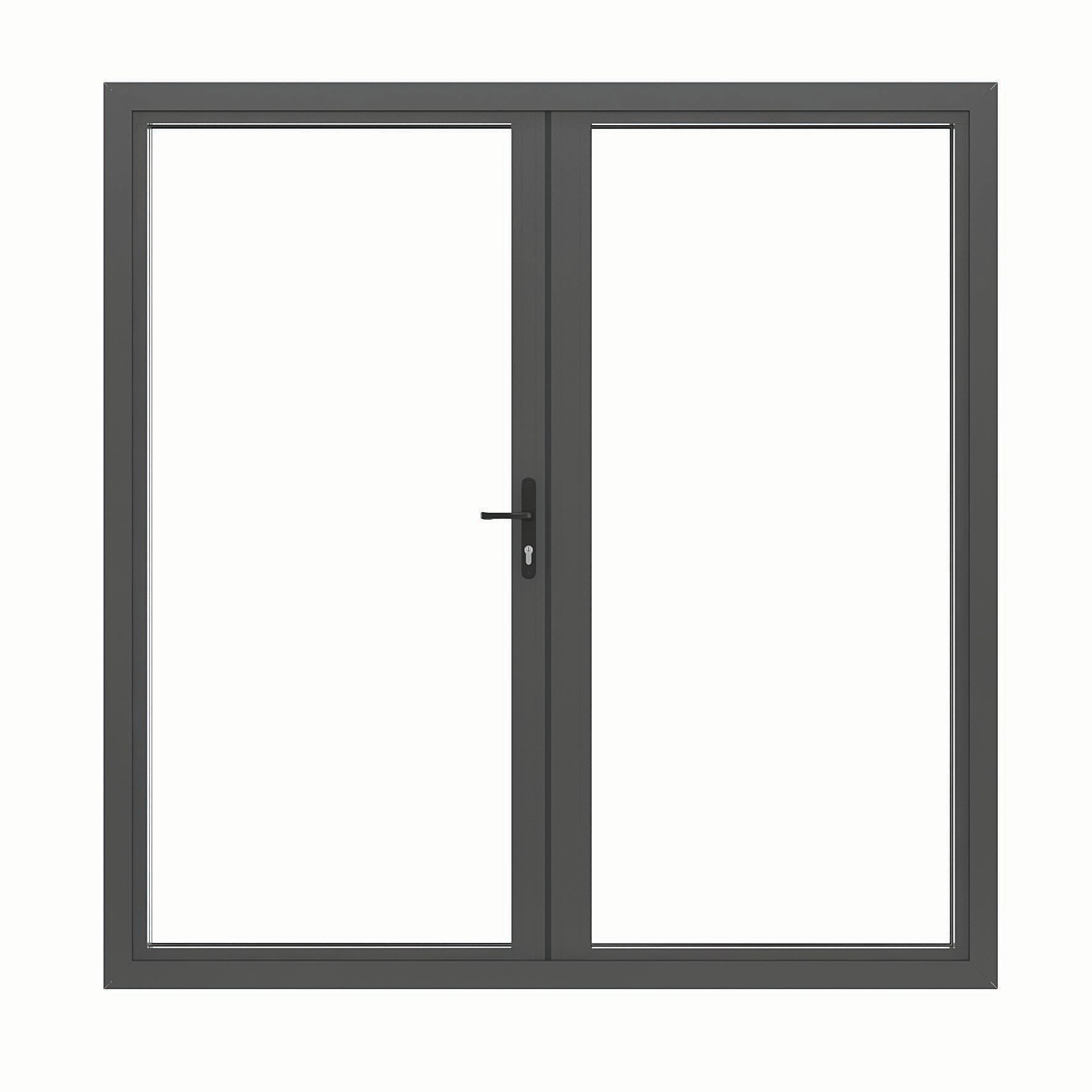JCI Aluminium Inwards Opening Grey French Door - 1190mm