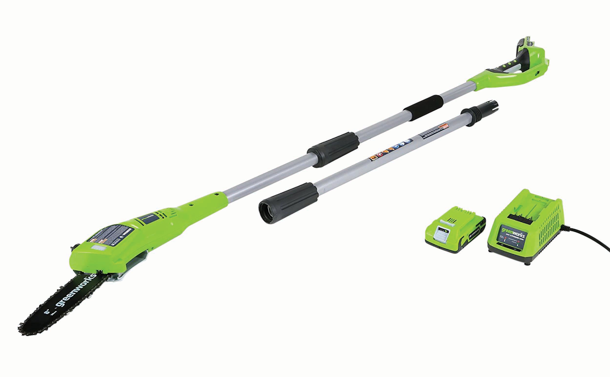 Image of Greenworks Cordless Pole Saw 24V with 2Ah Battery & Charger