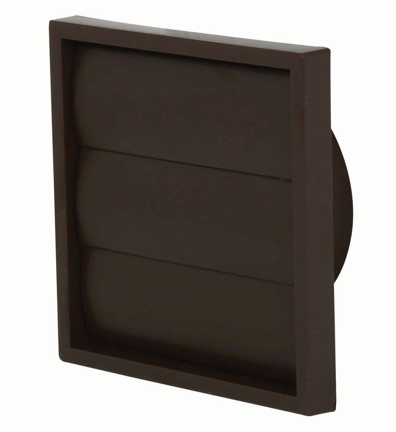 Image of Manrose PVC Gravity Wall Shutter Grille - Brown 100mm