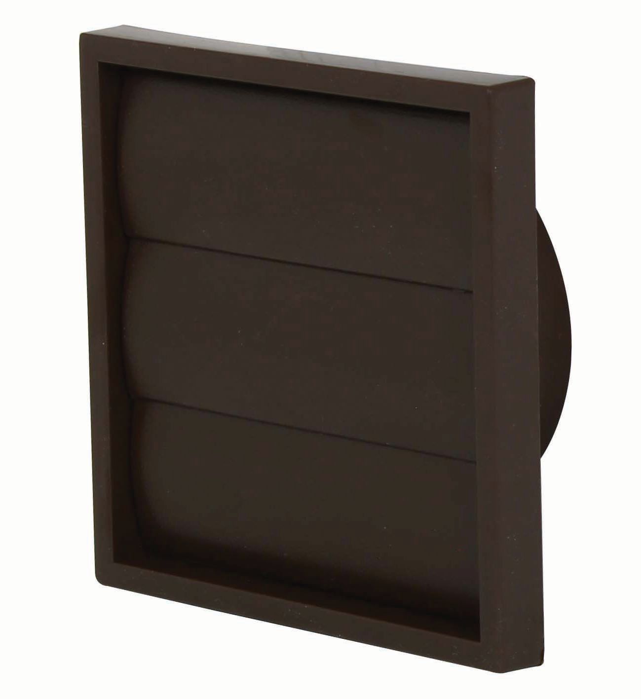 Manrose Brown PVC Gravity Wall Shutter Grille -