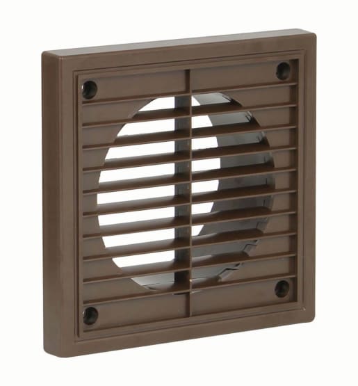 Manrose PVC Fixed Grille - Brown 100mm
