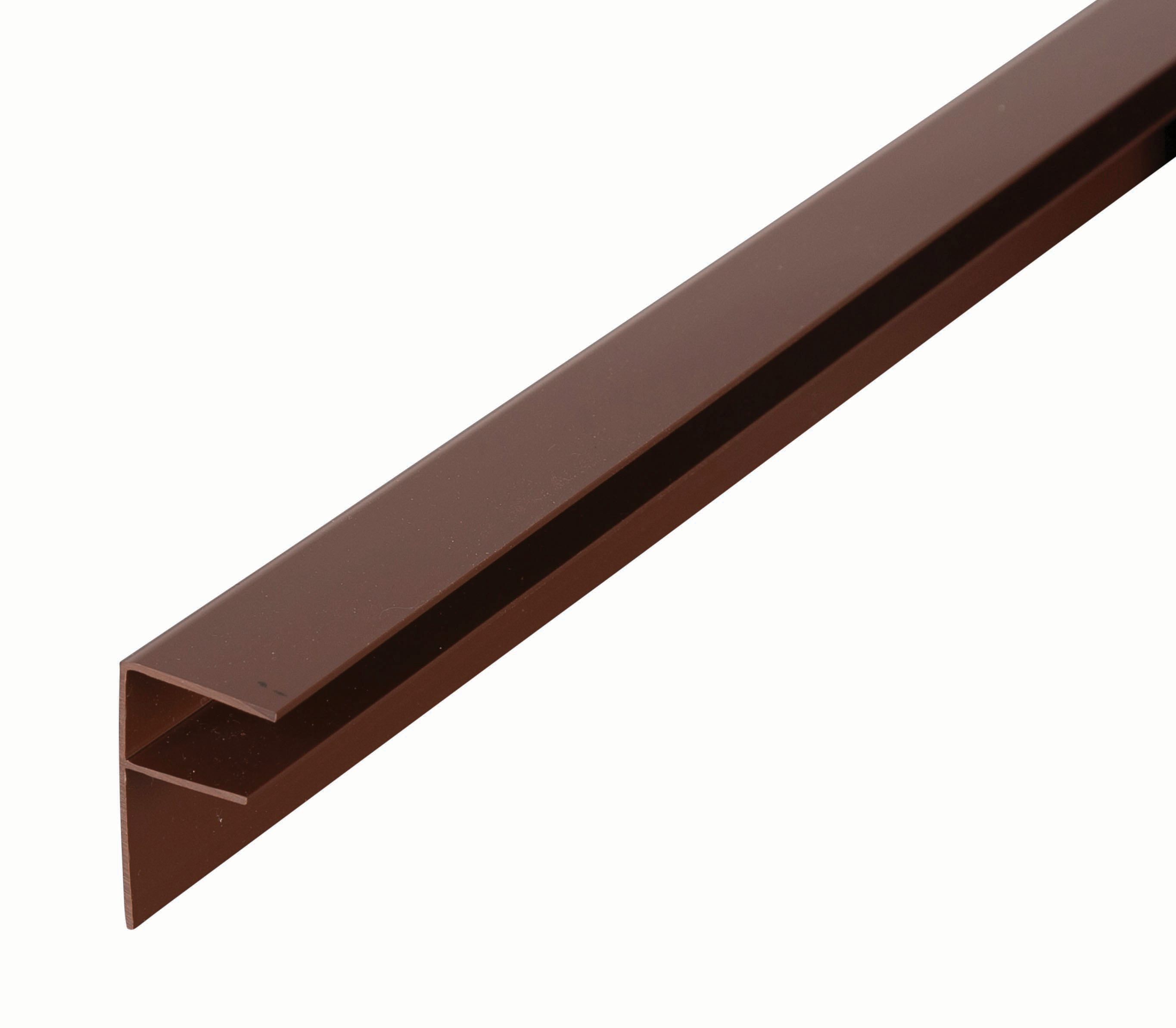 Image of 16mm PVC Side Flashing - Brown 3m