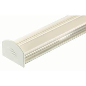 Aluminium Glazing Bar Base and PVC Cap - White 3m