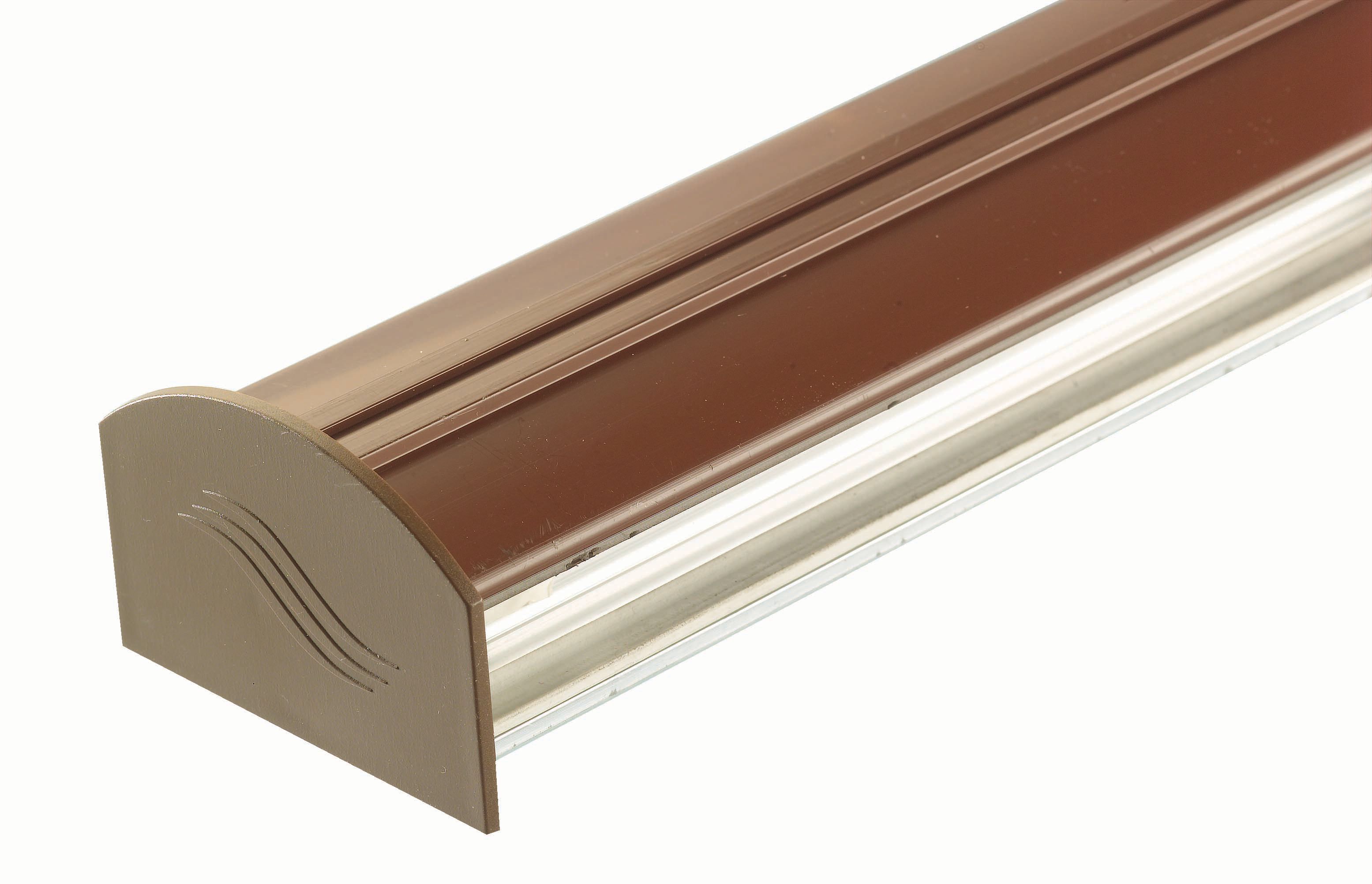 Aluminium Glazing Bar Base and PVC Cap - Brown 4m