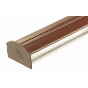 Aluminium Glazing Bar Base and PVC Cap - Brown 4m