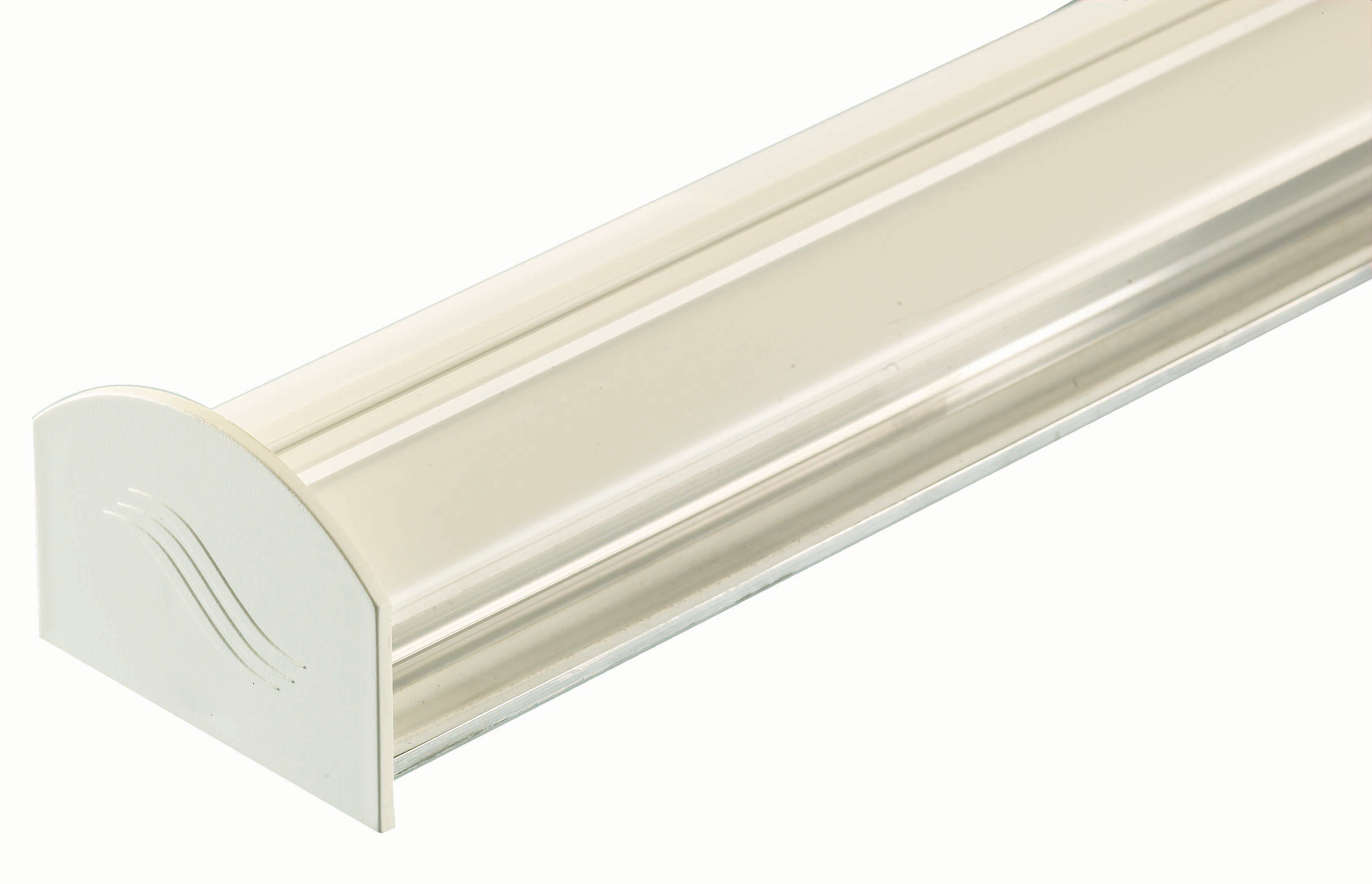 Aluminium Glazing Bar Base and PVC Cap - White 4m