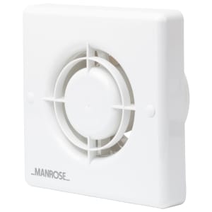 Manrose Bathroom Fan with Timer - White 100mm