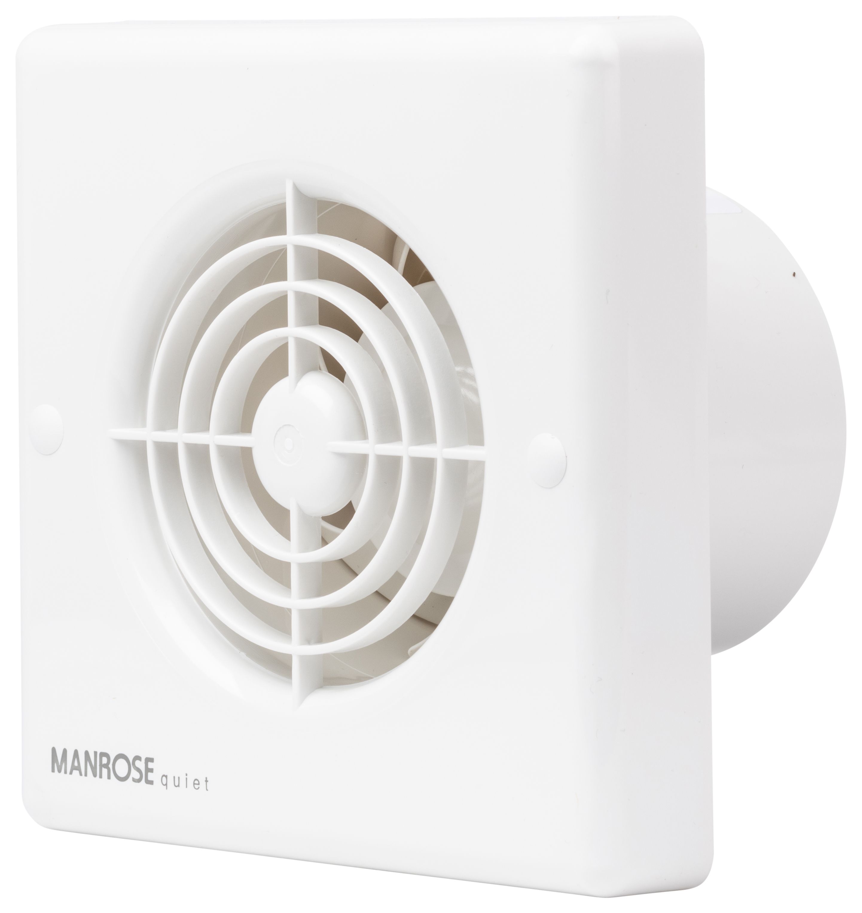 Manrose White Quiet Bathroom Extractor Fan with Timer - 100mm