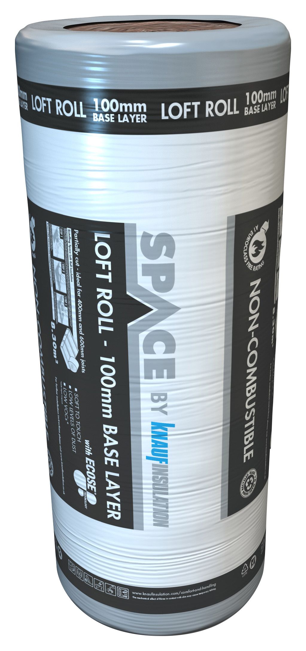 Knauf Insulation Space Bottom Layer 100mm Loft Roll - 8.3m²