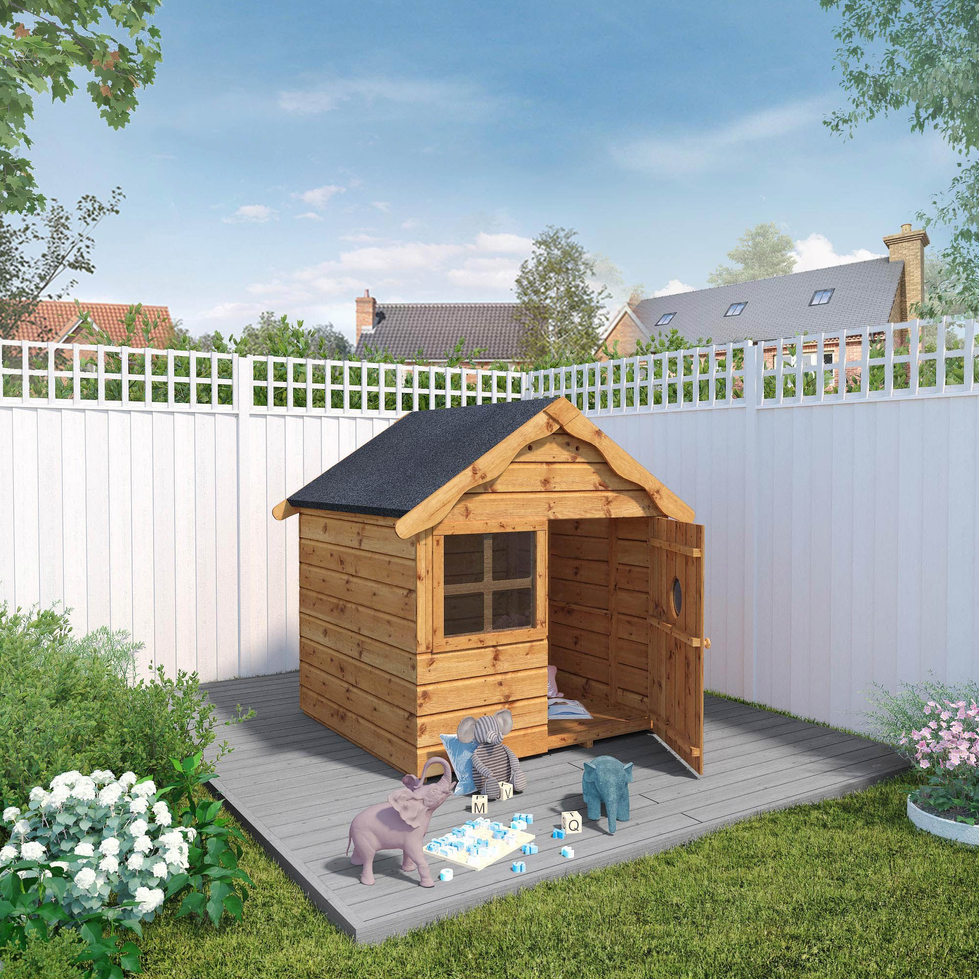 Image of Mercia 4 x 4ft Wooden Snug Playhouse with Assembly