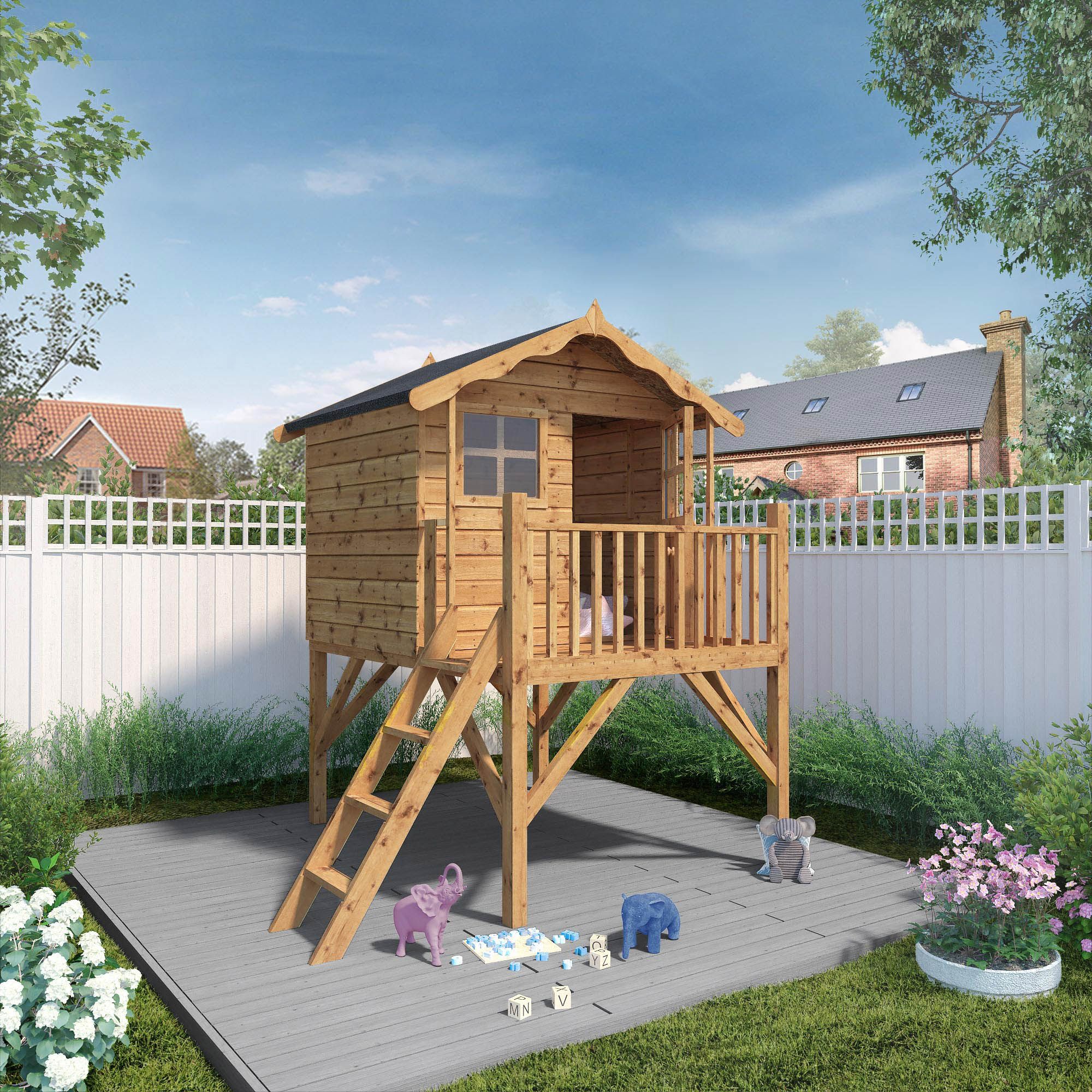 Mercia 7 x 5 ft Timber Poppy Playhouse with Tower