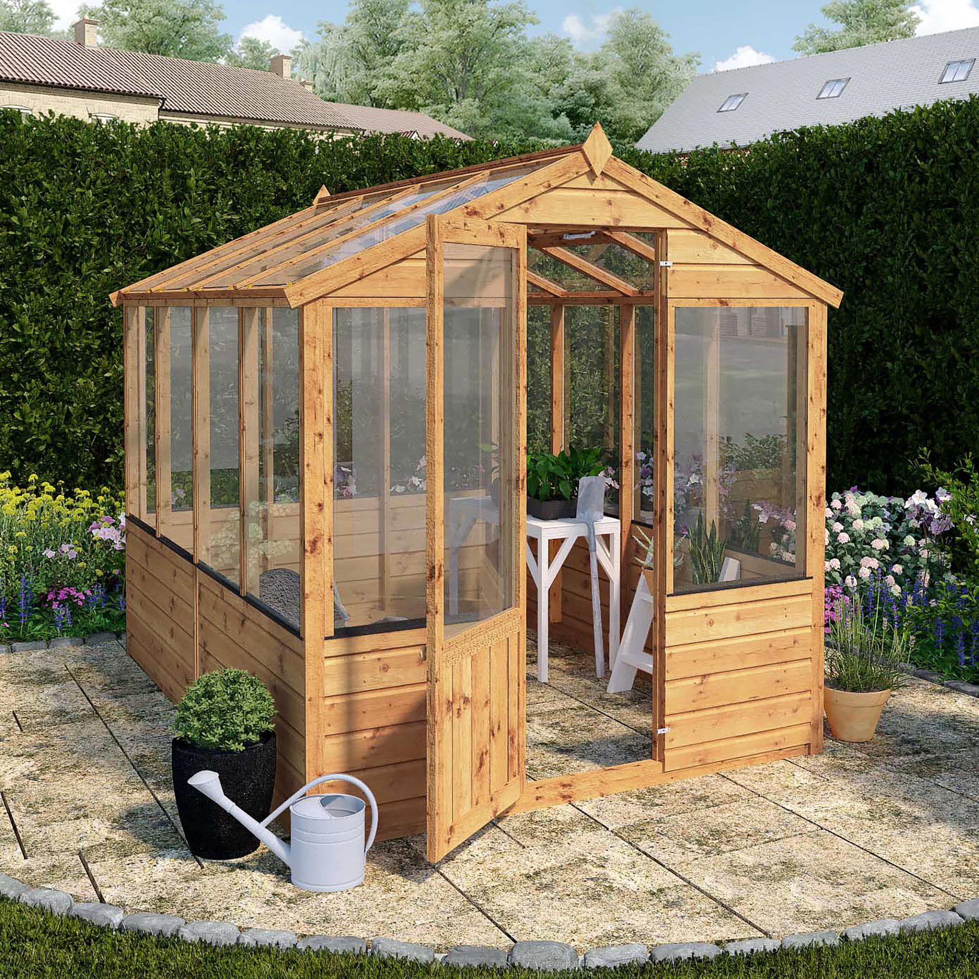 Mercia 8 x 6 ft Wooden Apex Greenhouse