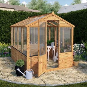 Mercia 8 x 6ft Wooden Apex Greenhouse with Assembly
