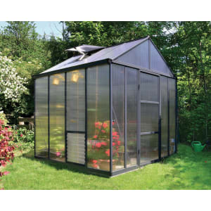 Palram Canopia 8 x 8ft Glory Aluminium Apex Greenhouse with Polycarbonate Panels