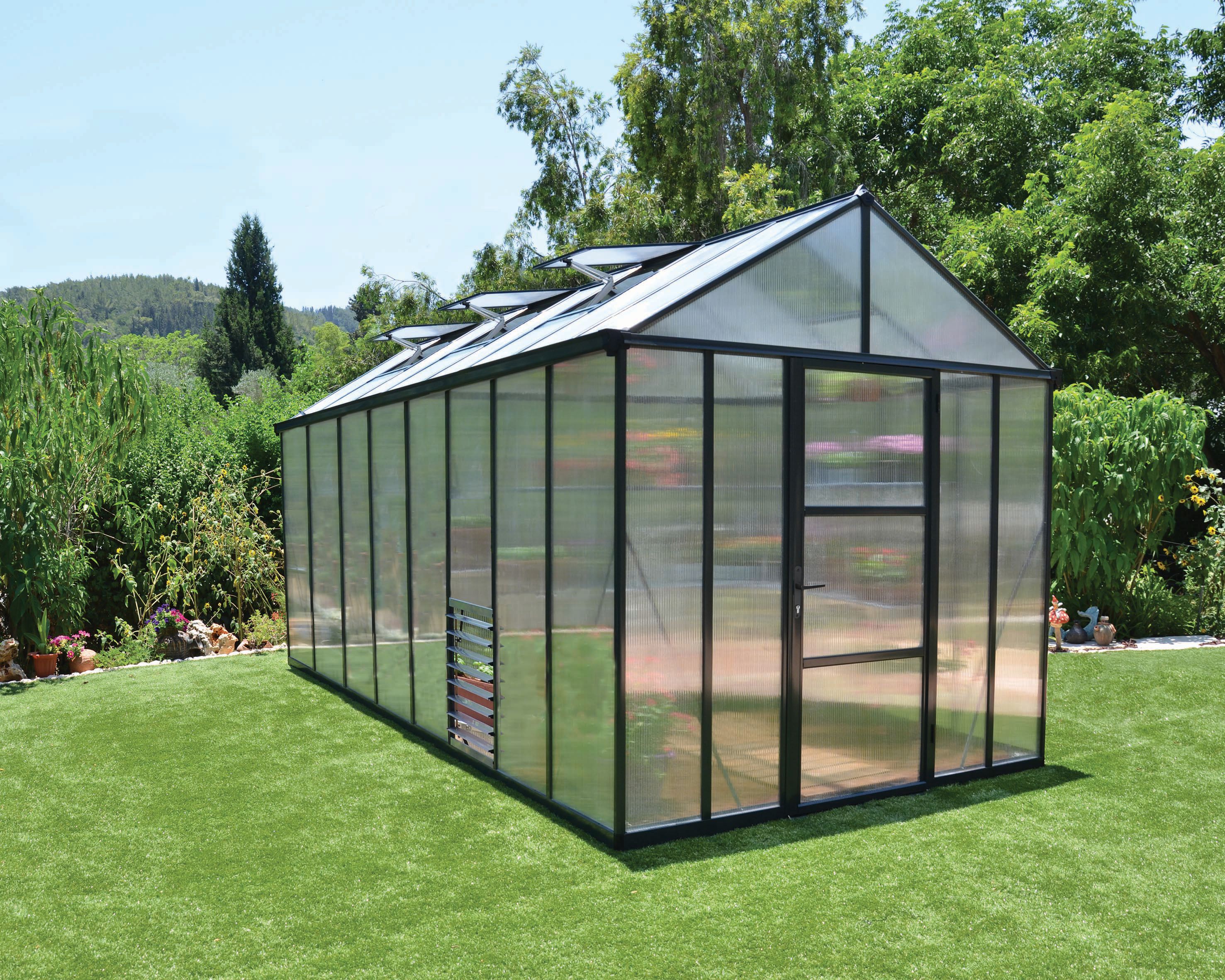 Palram Canopia 8 x 16ft Glory Aluminium Frame Apex Greenhouse
