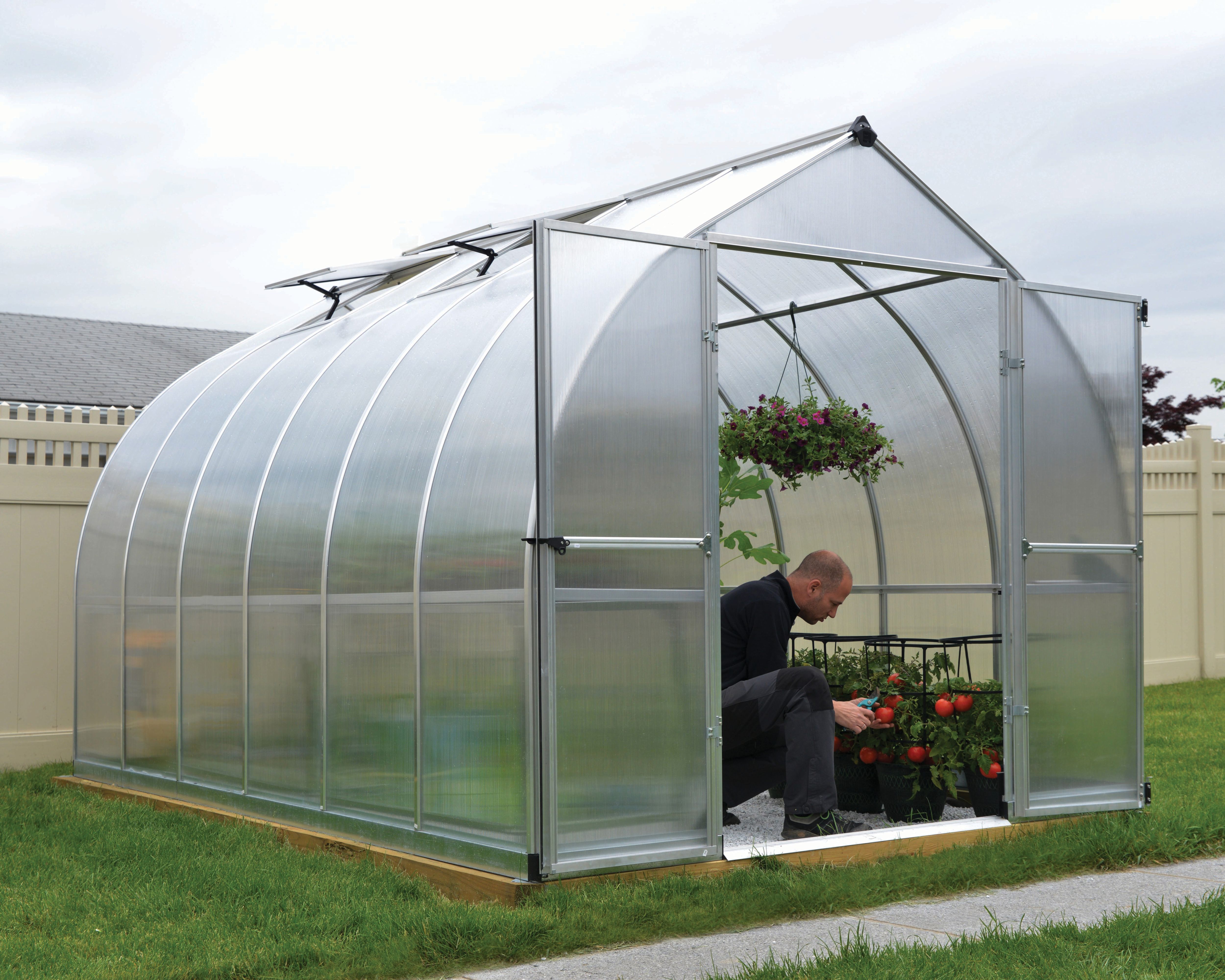 Image of Palram Canopia 8 x 12ft Bella Aluminium Bell Shaped Greenhouse with Polycarbonate Panels