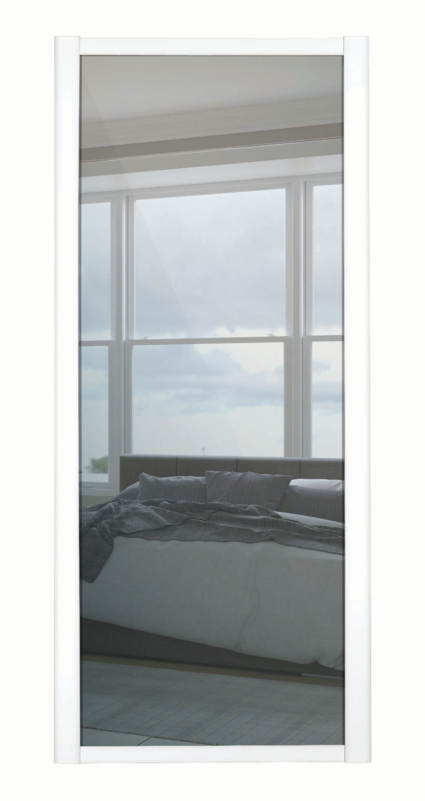 Spacepro 1 Panel Shaker White Frame Mirror Door