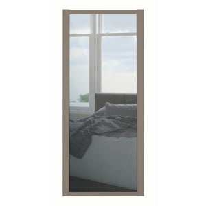 Image of Spacepro 1 Panel Shaker Stone Grey Frame Mirror Door - 914mm