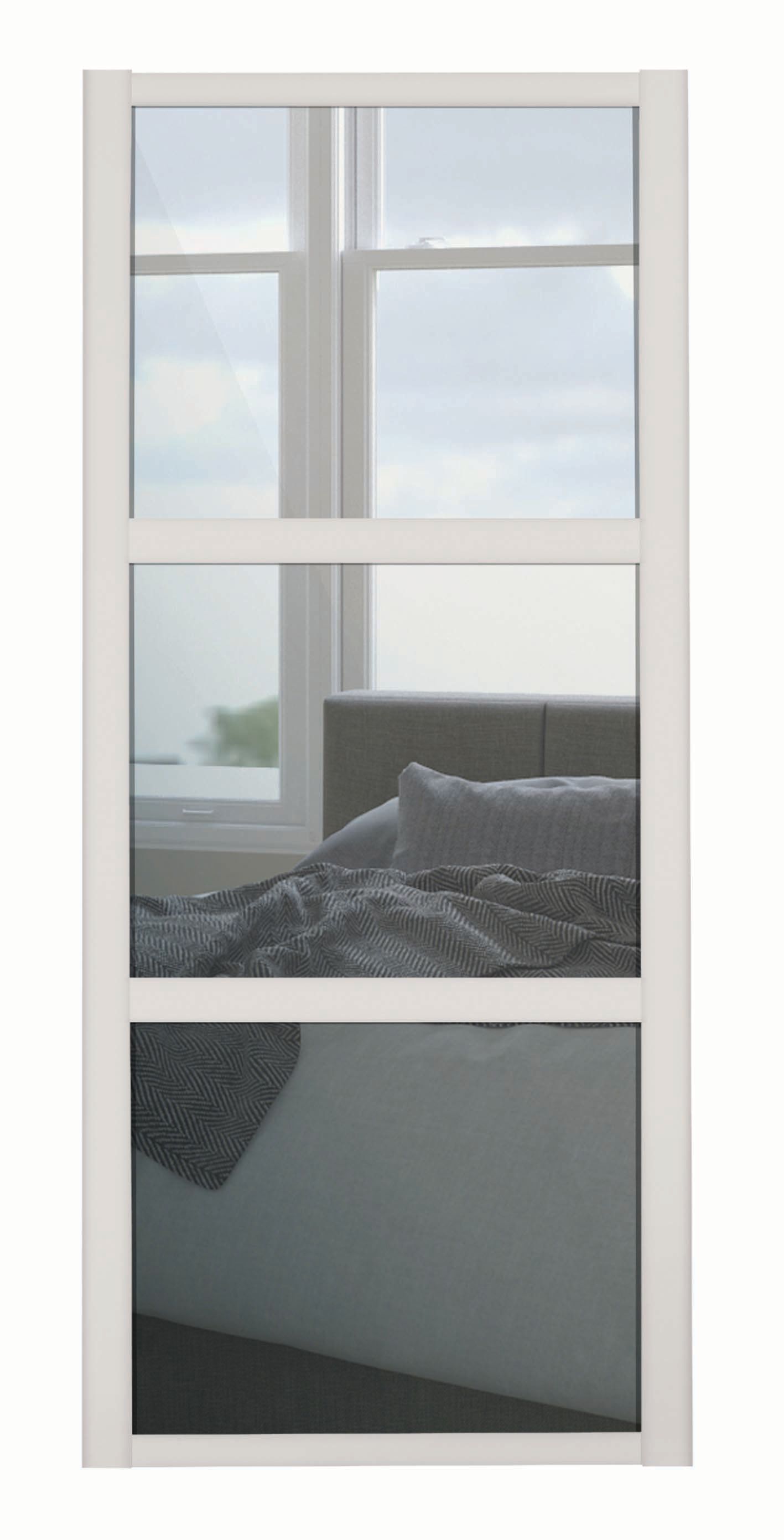 Spacepro 3 Panel Shaker Cashmere Frame Mirror Door - 762mm