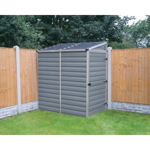 Palram - Canopia Skylight 4 x 6ft Plastic Pent Shed with Grey Base