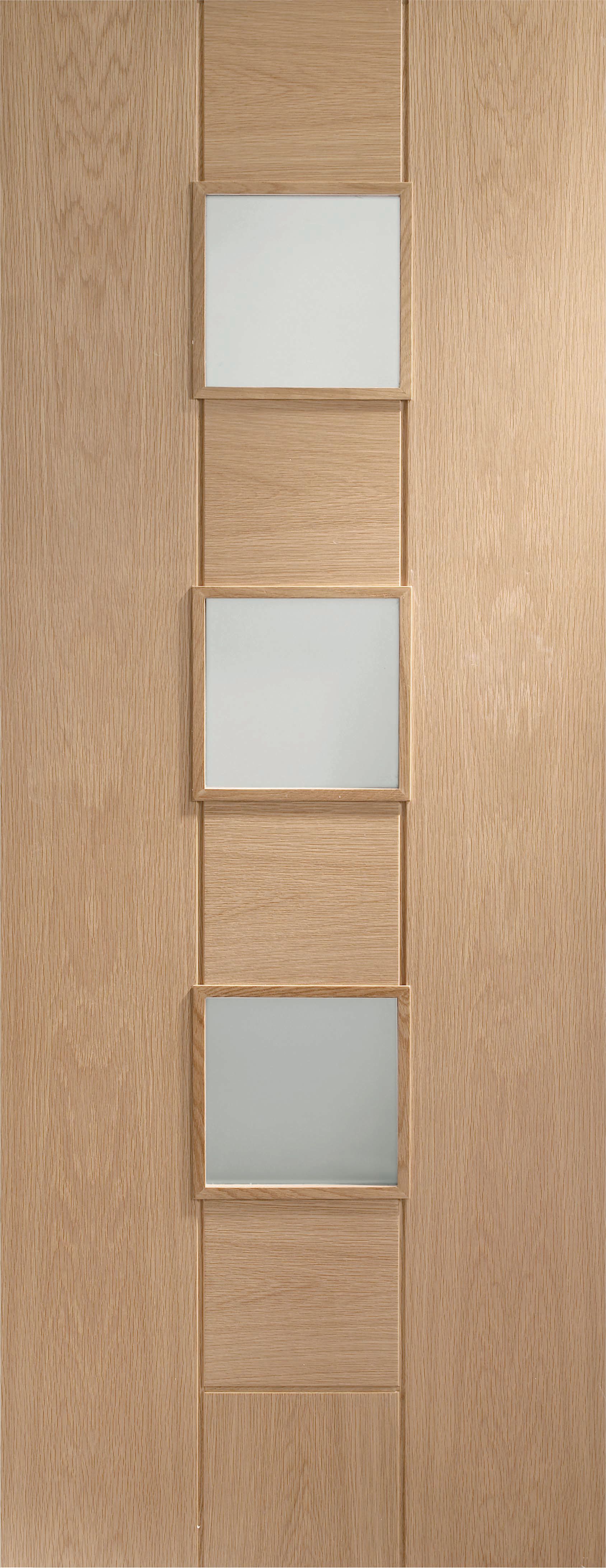 Image of XL Joinery Messina Clear Glazed Oak 8 Panel Pre Finished Internal Door - 1981 x 762mm