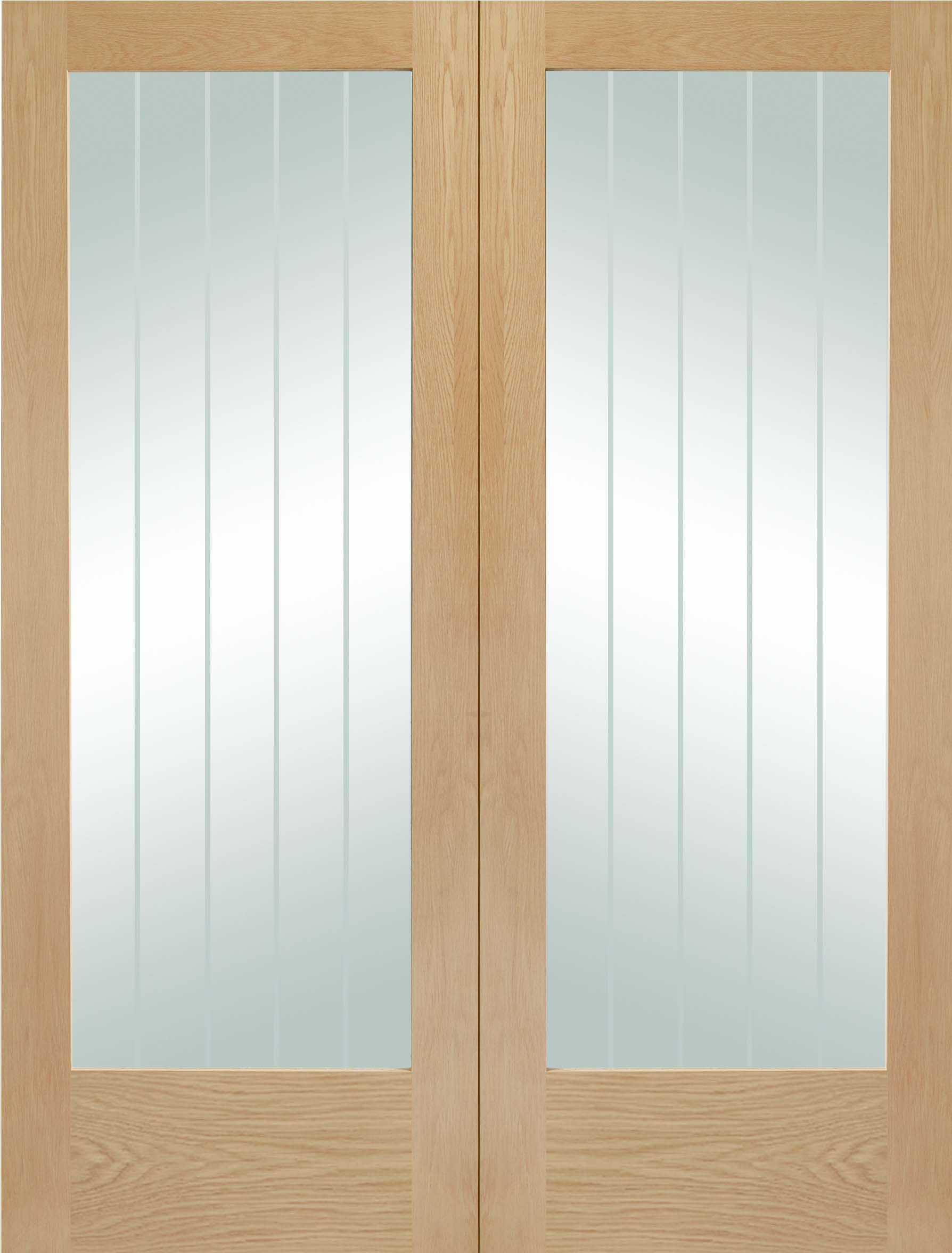 Image of XL Joinery Suffolk Fully Glazed Internal Oak French Doors - 1981 x 1220mm