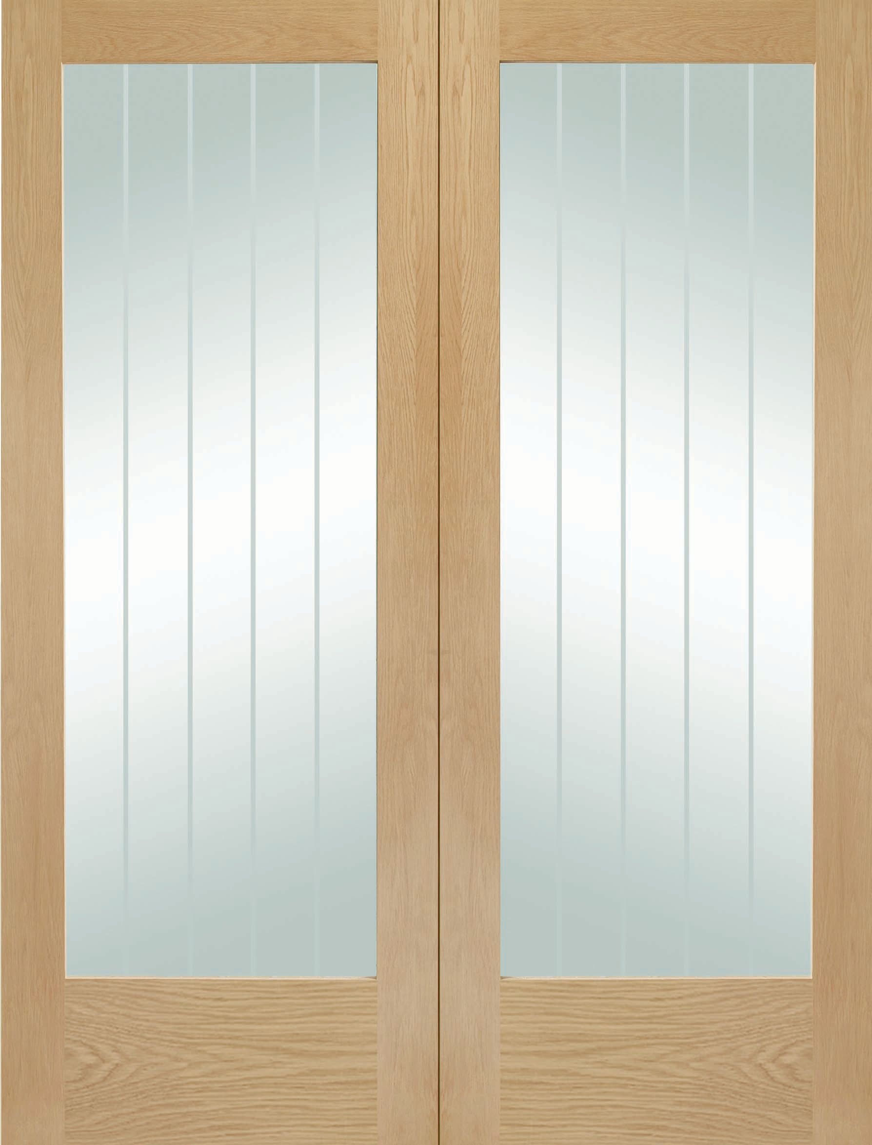 Image of XL Joinery Suffolk Fully Glazed Internal Oak French Doors - 1981 x 686mm