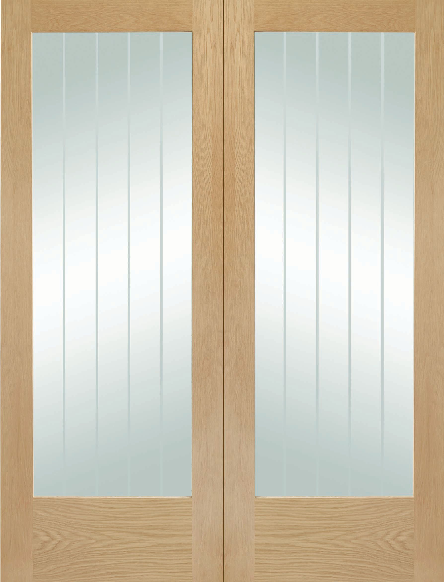 XL Joinery Suffolk Fully Glazed Internal Oak French Doors - 1981 mm